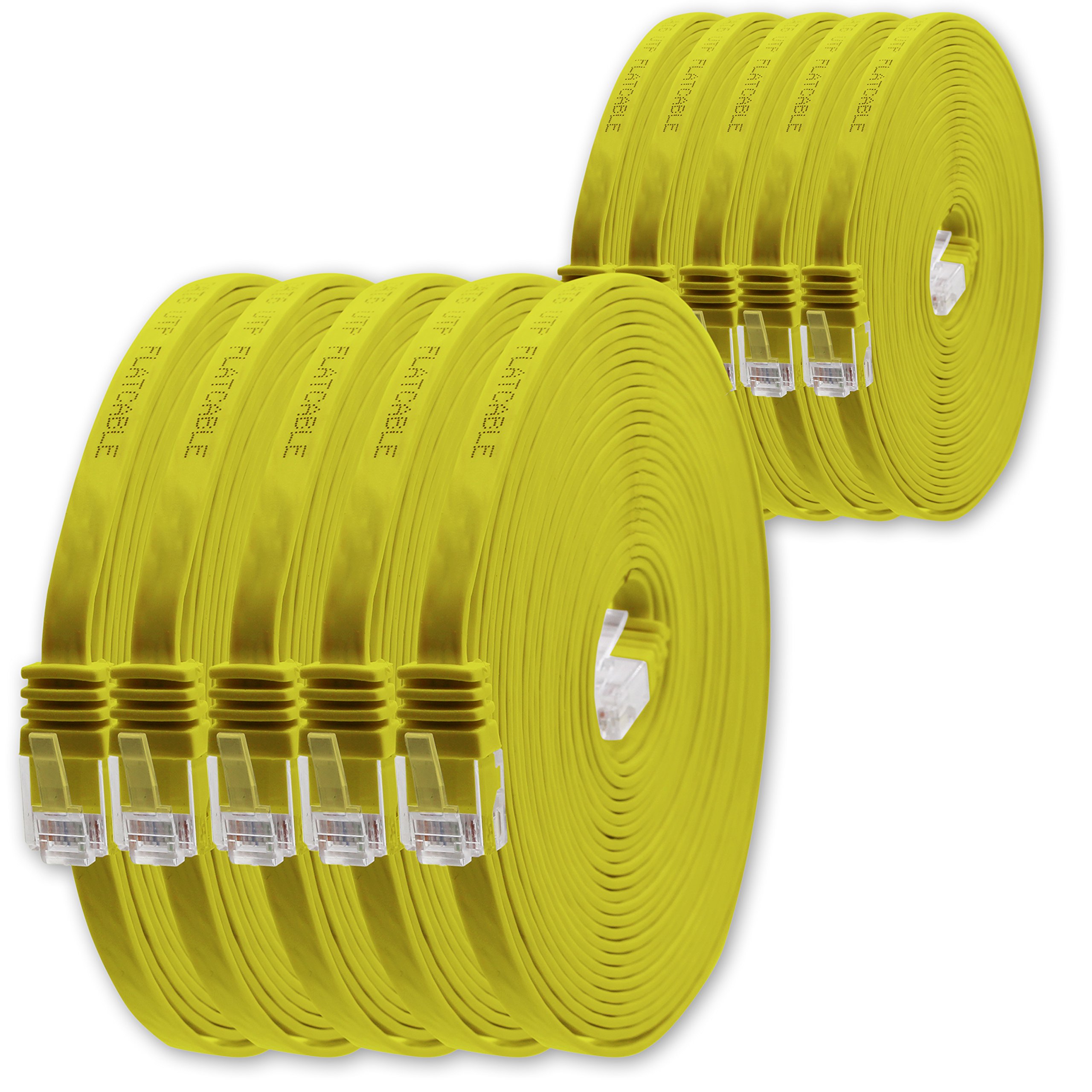 1aTTack.de Cable de red plano cat. 6, ultraplano, cat. 6, 10 m, color marrón, 1000 Mbit/s, Gigabit LAN (RJ45) — view 36