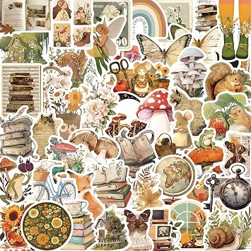 50 Pcs Preppy Stickers Waterprof Vinyl Sticker Pack for Kindle Laptop Water Bottle Guitar Girls Scrapbooking Cute Scrapbook Preppy Journal Suitcase fgdw