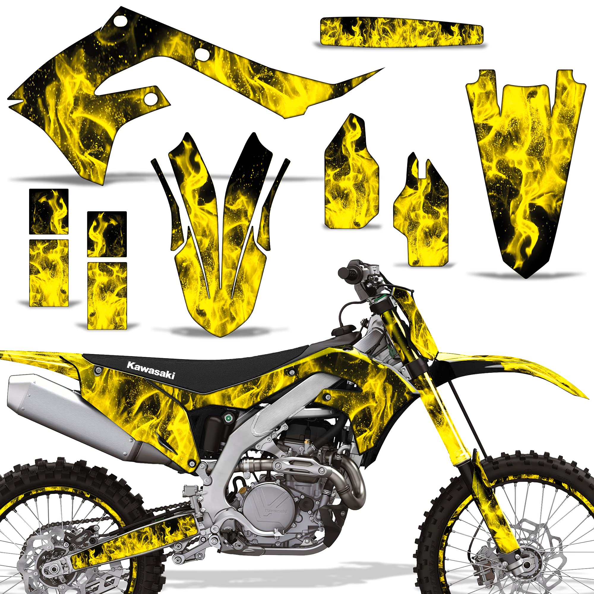 イエローのローズデザイン装飾 Amazon.com: Wholesale Decals MX Dirt Bike Graphics kit Sticker