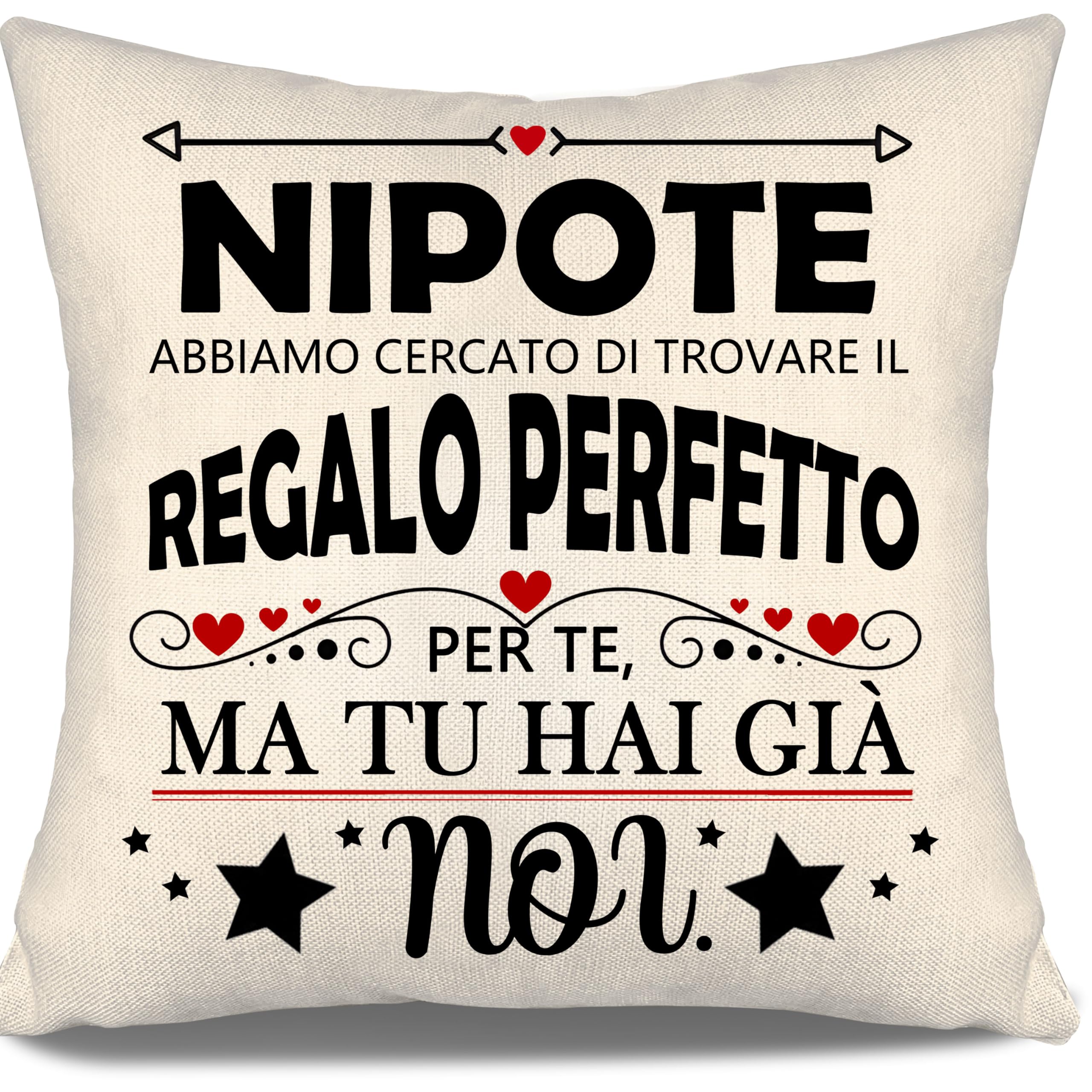 Aosumin Nipote abbiamo cercato di trovare il regalo perfetto per te ma tu hai già noi Divertenti fodere per cuscini per nipoti da nonna nonno zia zio Regalo di compleanno Regalo di Natale (nipote-b)