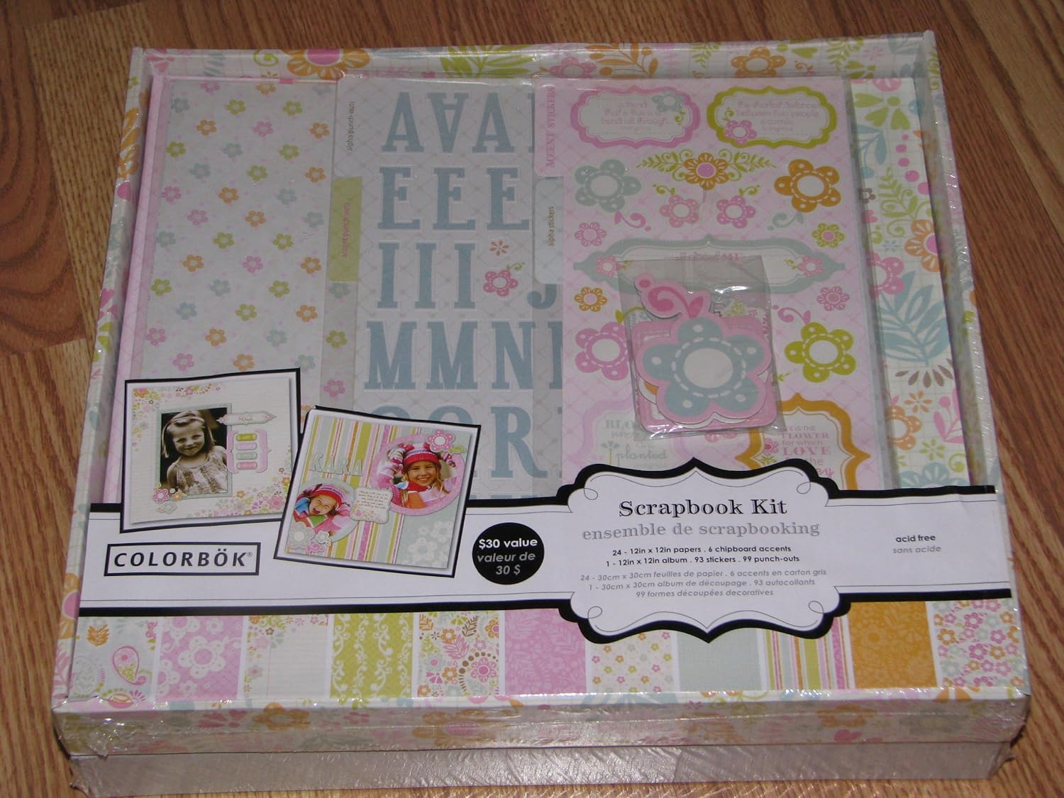 Colorbok Pastel Floral 12"x12" Scrapbook Box Kit