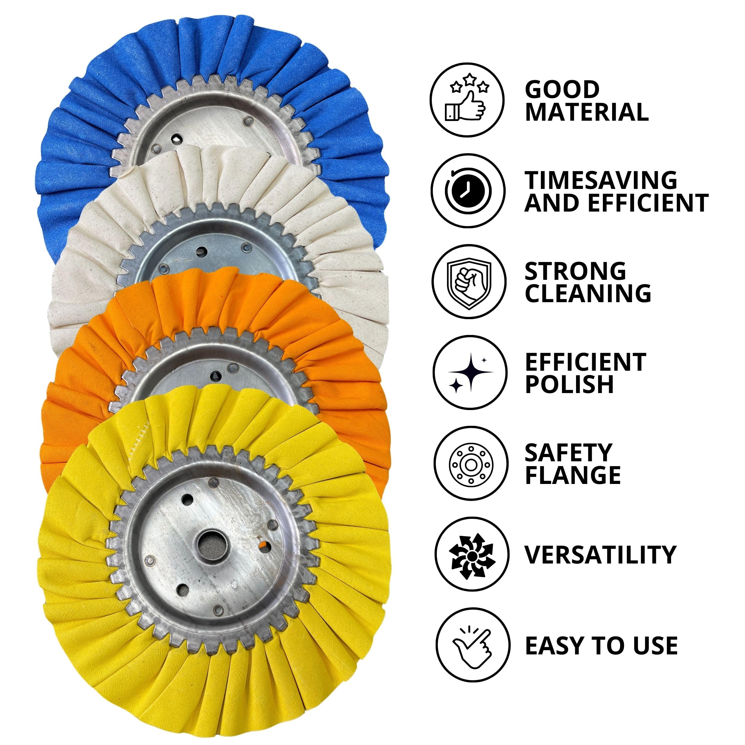 Aluminium-Polierset, 20,3 cm, für Winkelschleifer, Metall-Polierscheibe für Spiegel-Finish, Aluminium-Polierscheiben-Set und Polierpaste, 8 Stück