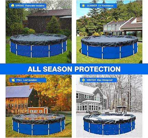 Miniatura 6 de Outdino Cubierta de piscina para piscinas sobre el suelo, cubierta redonda de piscina de 12 pies15 pies18 pies21 pies24 pies28 pies, resistente al