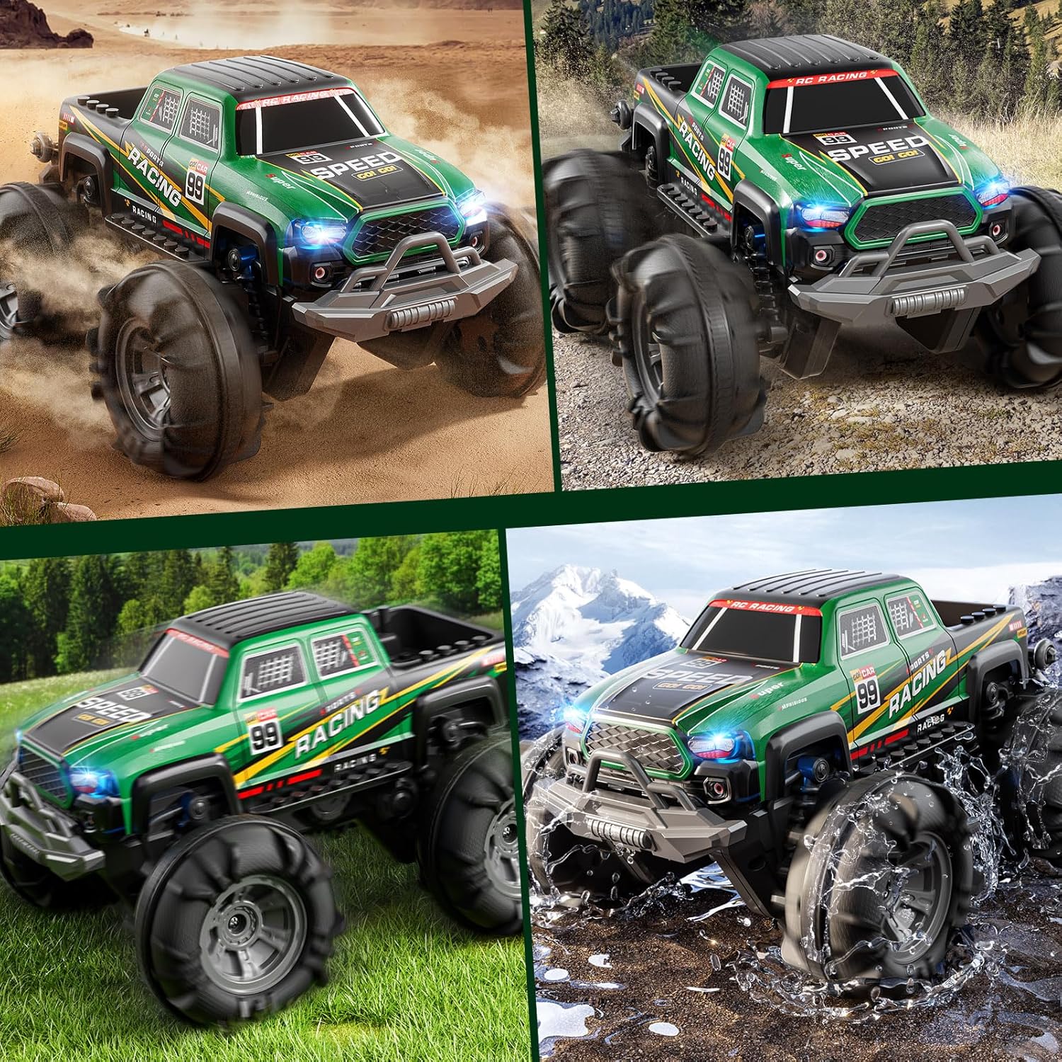 PEADUCK Remote Control Car for Kids Ages 6-12, All-Terrain RC Truck with Spray & Light, 360° Flips, 2.4GHz, Remote Control Monster Truck Off-Road RC Cars for Kids Boys Age 3 4 5 6 7 8 9 10 11 12