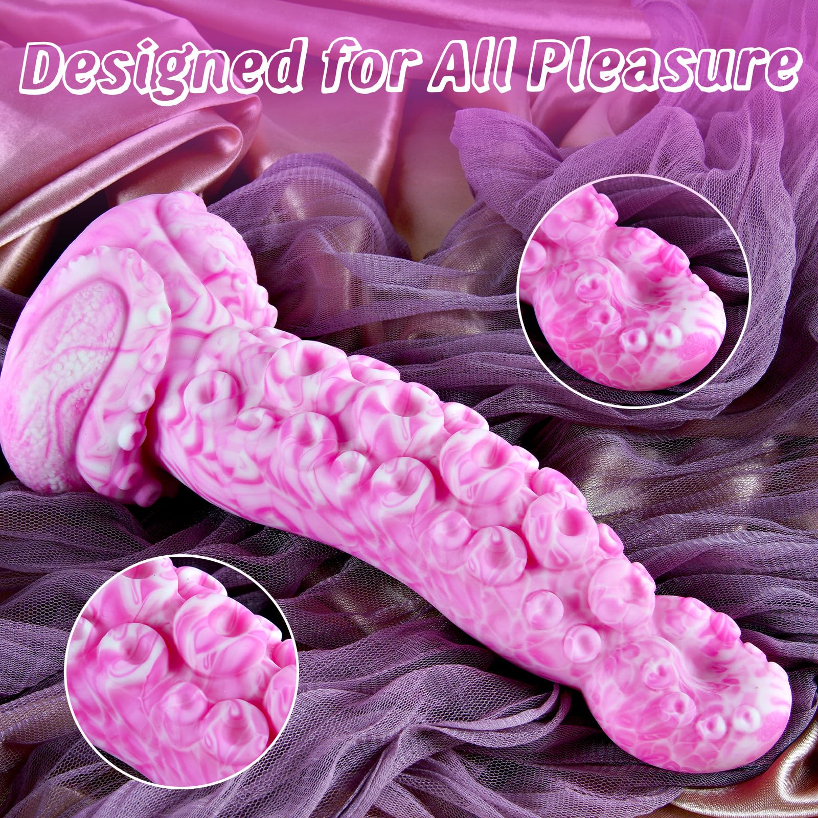 Plug anale in silicone da 24,5 cm con ventosa a tentacolo di polpo spessa, design alieno largo 4,9 cm, stimola punto G e prostata, lungo, spesso e realistico, adatto a donne e uomini