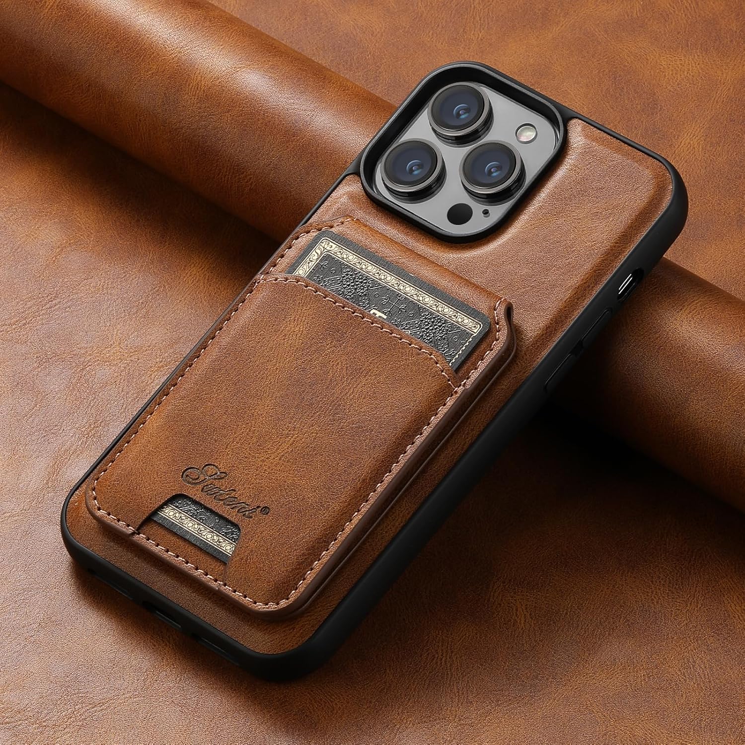 iPhone 16 Pro Max Wallet Case, Magnetic 2 in 1 Detachable Card Holder with MagSafe, Vintage Leather RFID Blocking Flip Kickstand Case for Men Women, 6.9 Inch Brown