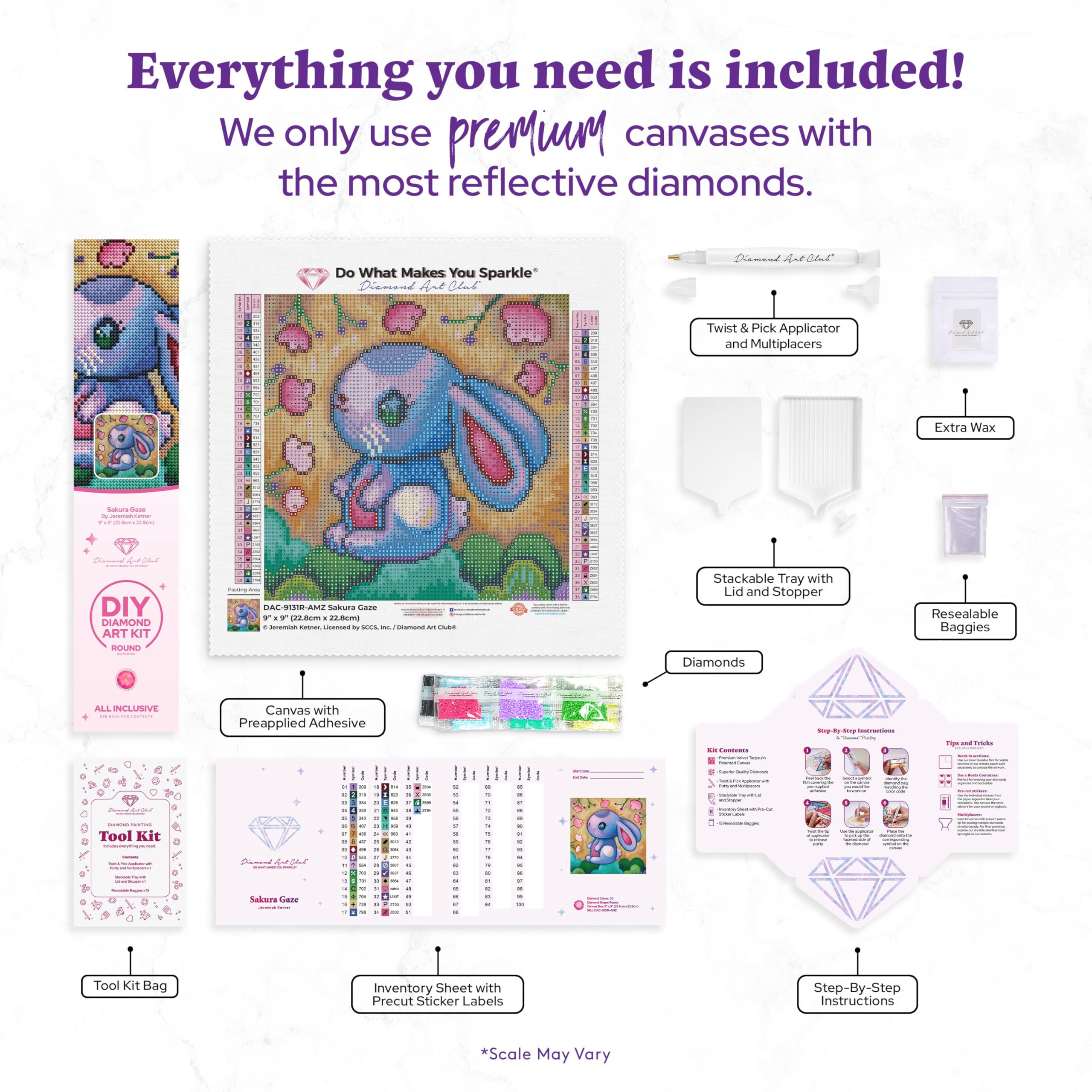 DIAMOND ART CLUB Sakura Gaze Diamond Painting Kit, Fun DIY Crafts