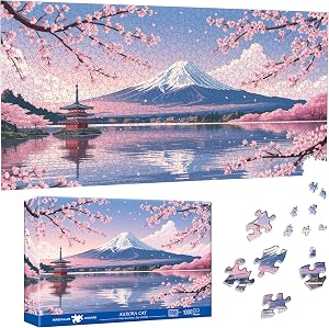 Special Shape Puzzles for Adults 1000 Pieces - Mount Fuji Jigsaw Puzzle Challenging Impossible Puzzle, Unique Home Decor & Game (16x31Inch/41x80cm) for Puzzle Lovers