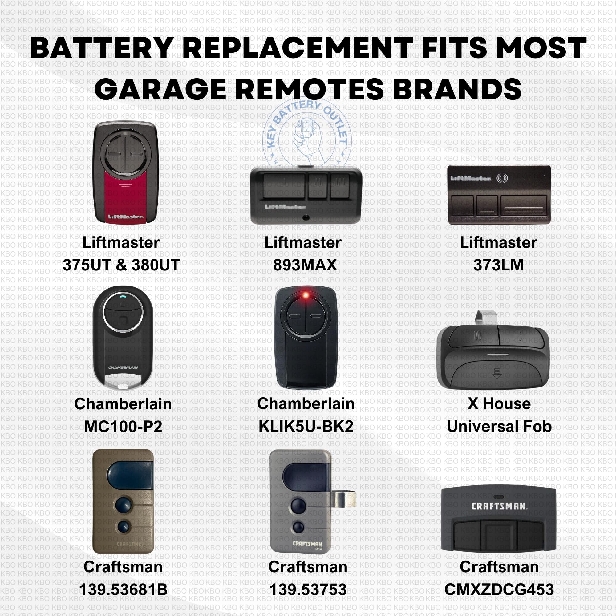 Batteria per apriporta garage - 2 pezzi CR2032, pulsante al litio da 3 V, alimentazione di ricambio per telecomandi, tastiere, sensori principali