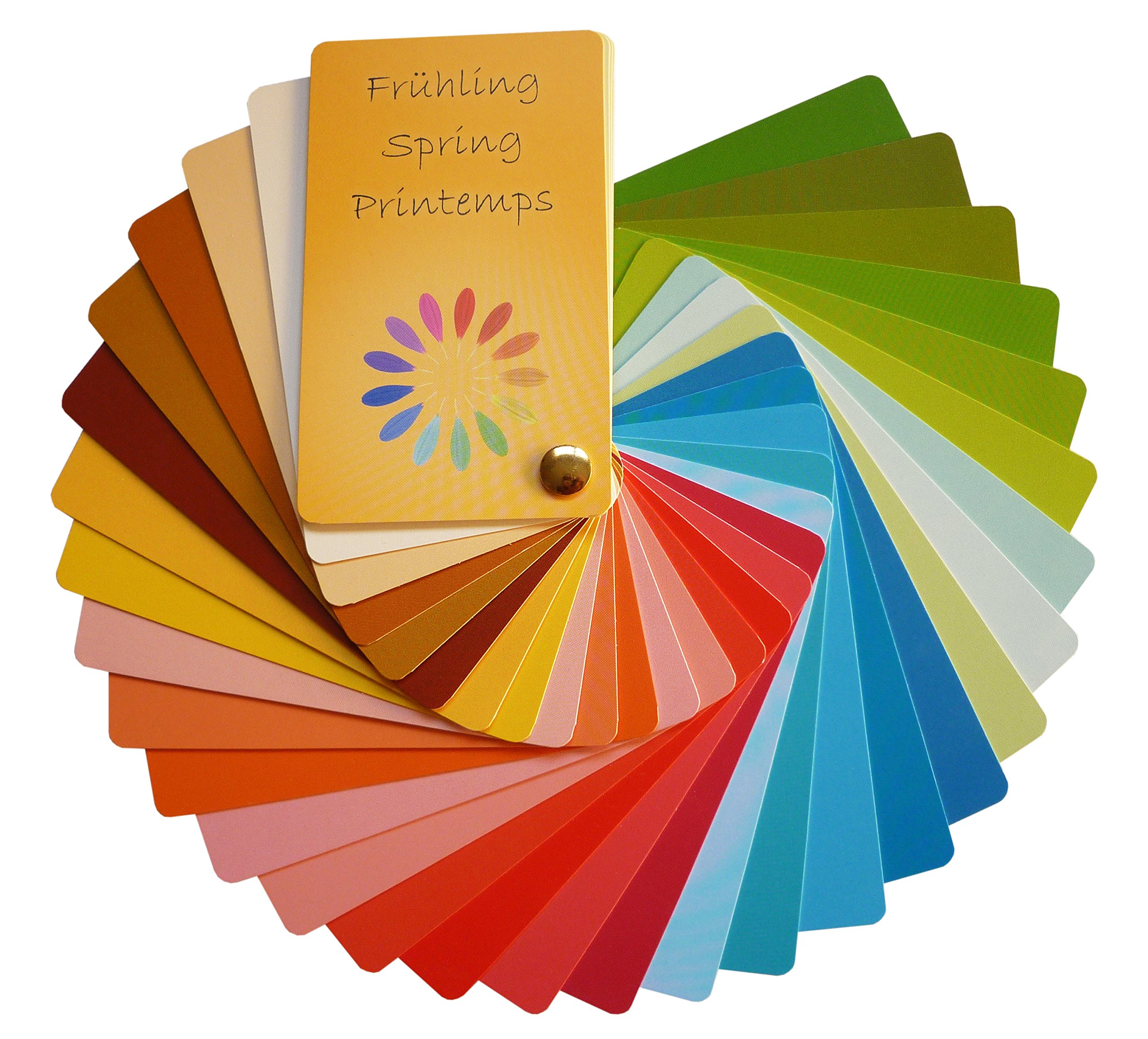 farb-und-stil.coach.com Colour pass spring (warm spring) as compartments with 30 types of colours for colour analysis, colour advice