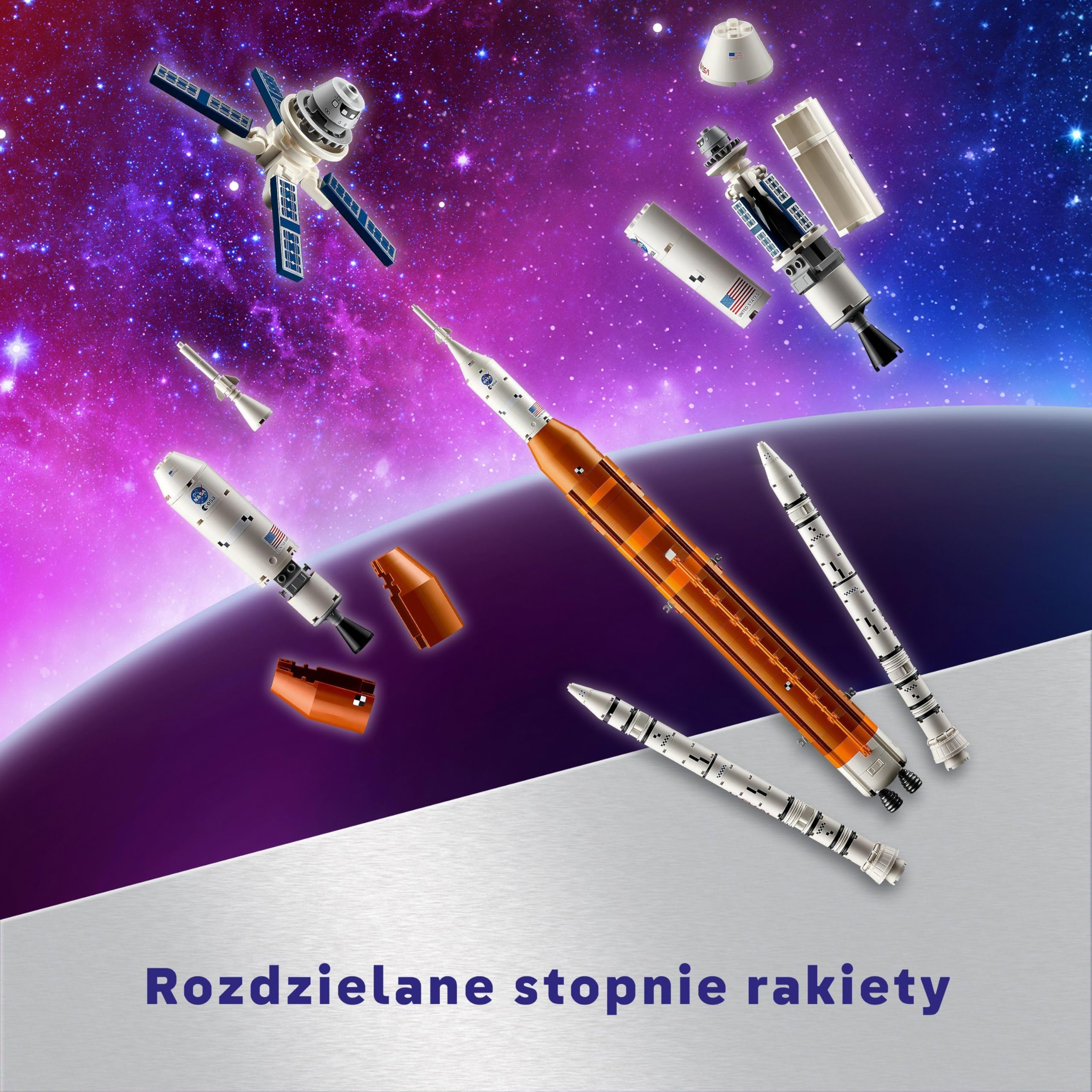 LEGO Icons Rakieta SLS NASA Artemis 10341 | Model kosmiczny, zestaw konstrukcyjny dla dorosłych, prezent dla fana kosmosu, ozdoba na biurko, 3601 elementów