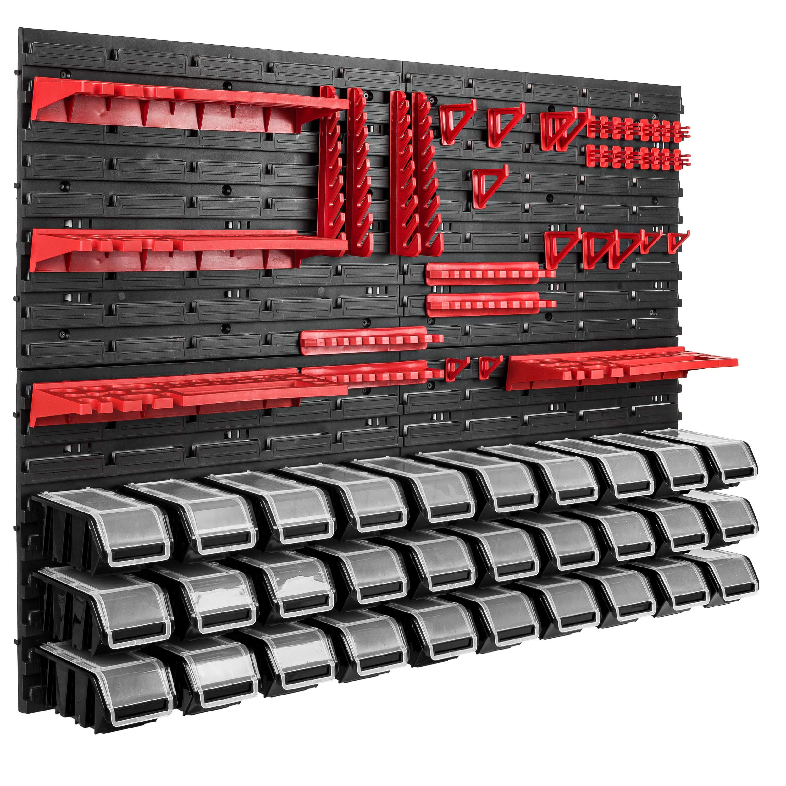 Étagère murale - Botle - 115 x 78 cm - 23 boîtes empilables - Plastique
