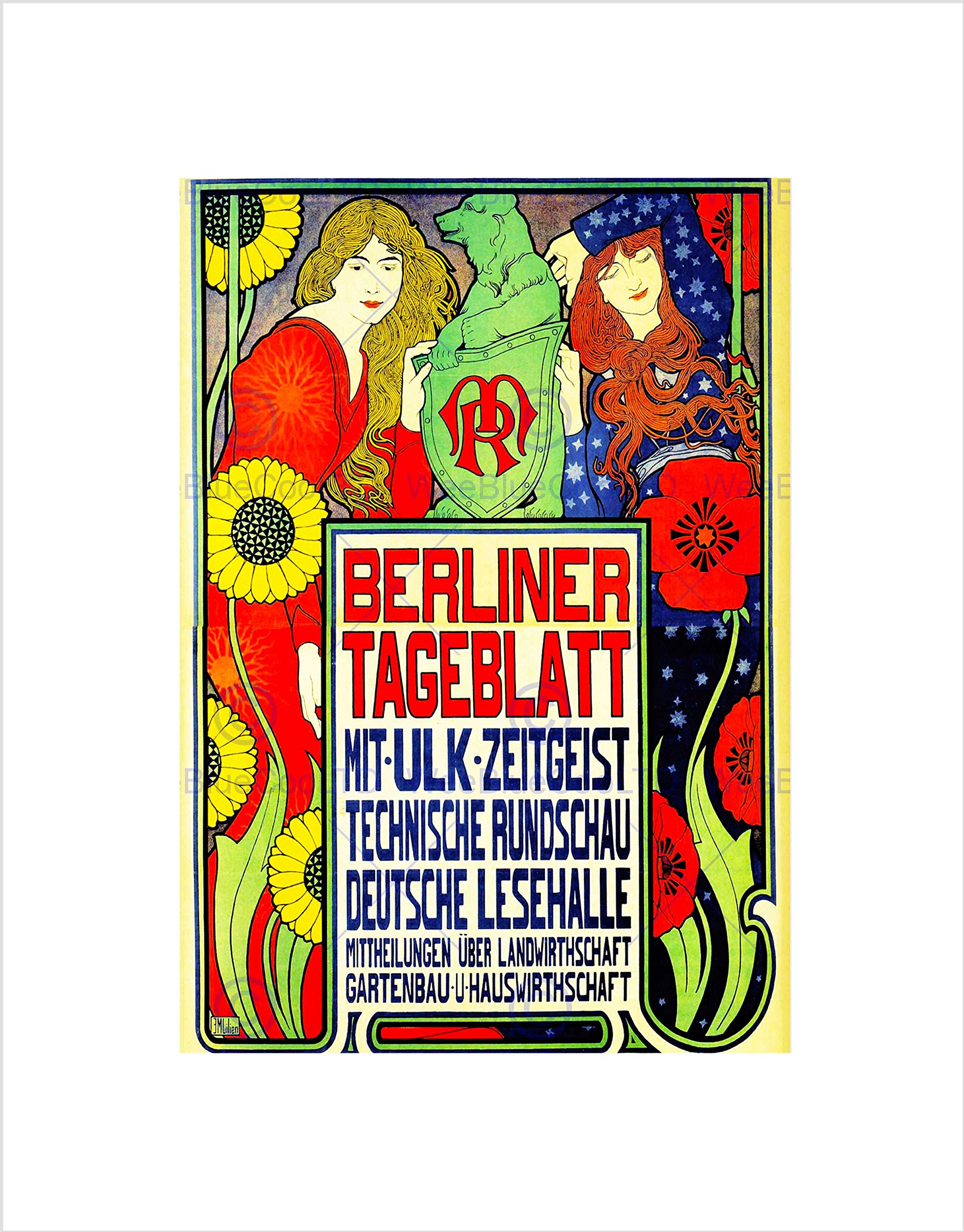 Wee Blue Coo Advert Berliner Tageblatt New Art Picture Wall Art Print
