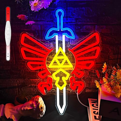 Sword Neon Sign Gamer Neon Signs for Wall Decor Gaming Room Decor LOZ Gifts Master Sword LED Sign Room Decor Neon Light up Sign for Bedroom Boys - Sword
