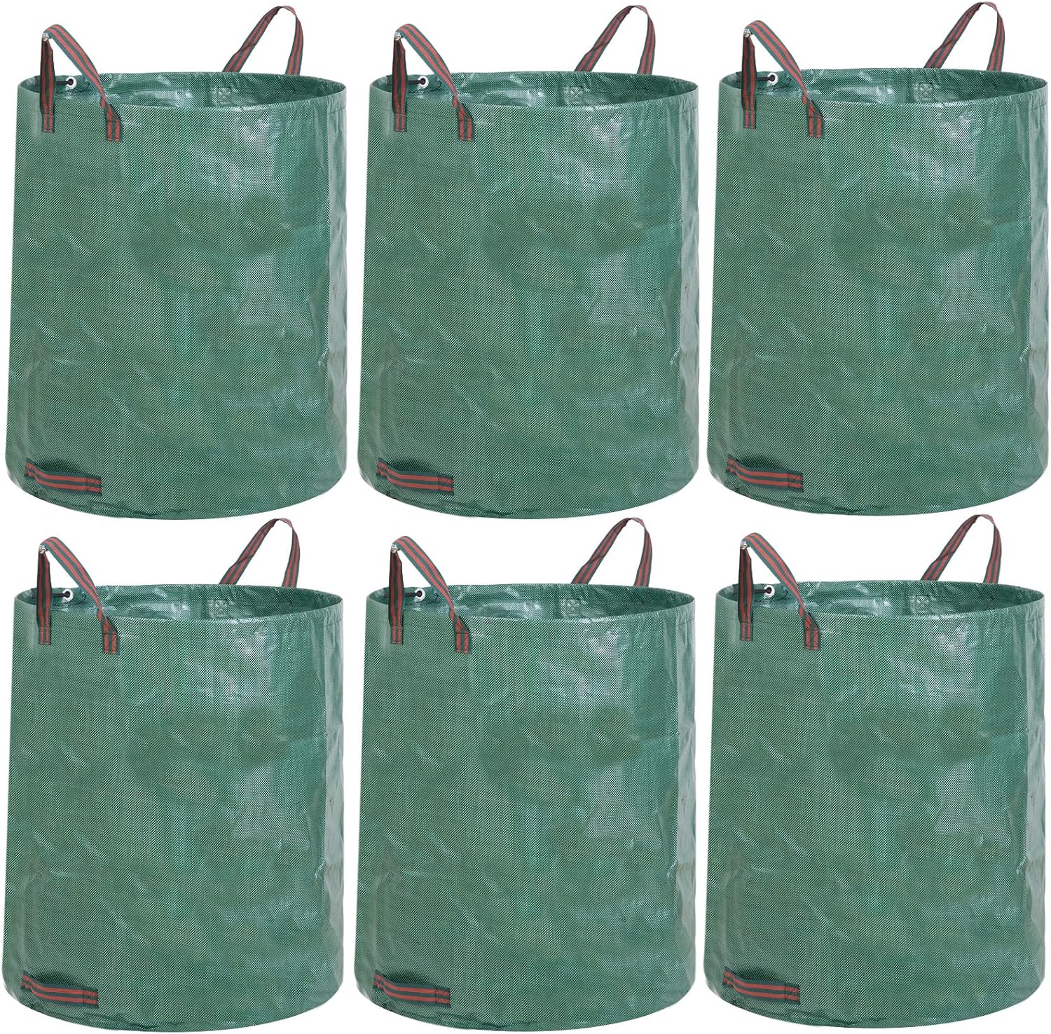 JERIA 6-Pack 72 Gallons Reusable Garden Waste Bags with 4 Handles,Lawn Pool Garden Heavy Duty Waste Bag for Loading Leaf,Trash,Yard Waste Bags (H30" X D26") : Patio, Lawn & Garden