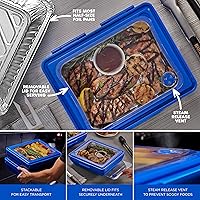 Vista 2 de Mr. Bar-B-Q Cook, Carry & Serve Tray for Indoor and Outdoor Usage, Easy Serving with Clear Removable Top
