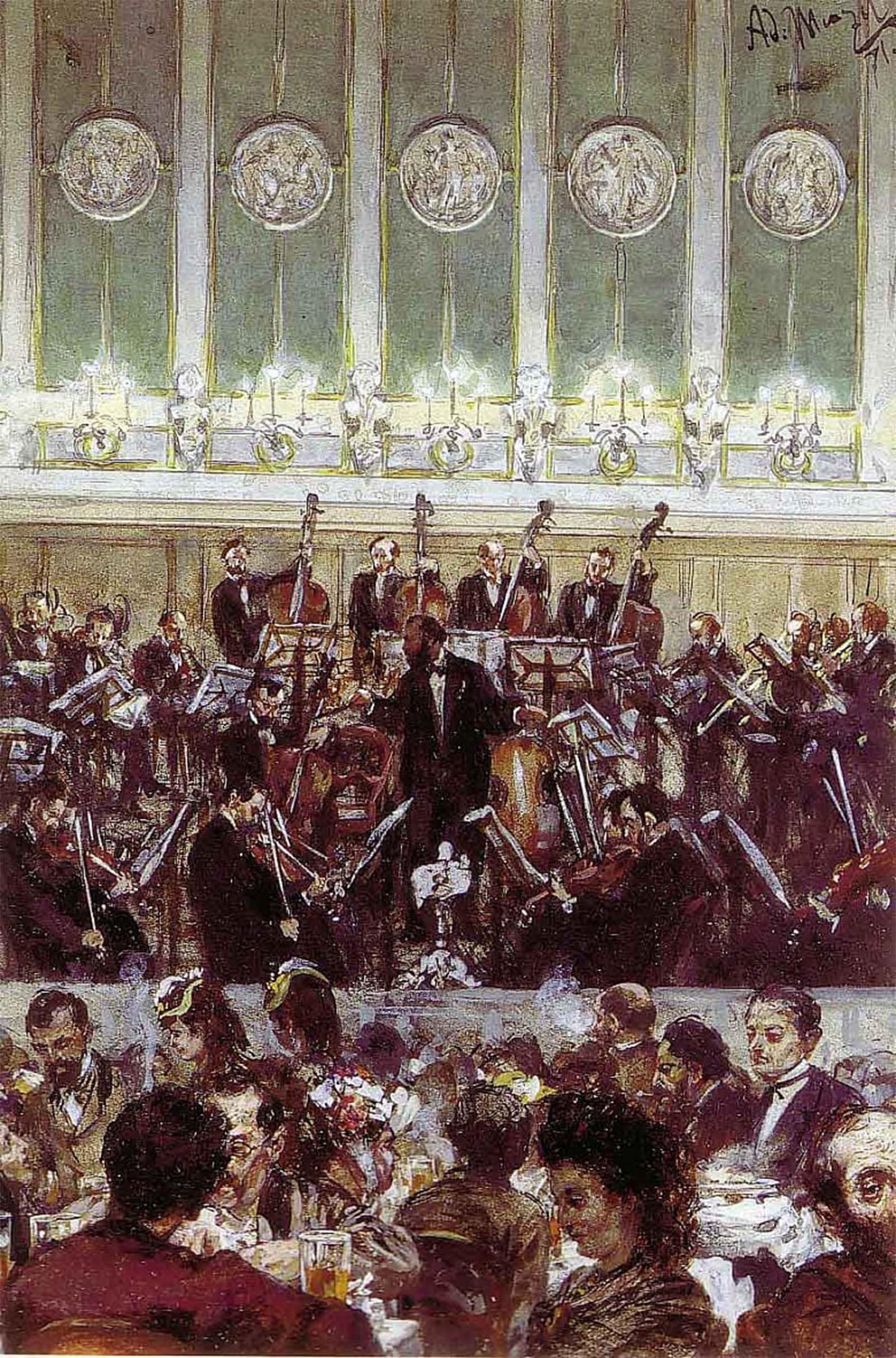 POSTERIIk Famous Print Pop Art Wall Art Graffiti Concert of Berlin Bilsekapelle by Adolph Menzel Art Prints for Home Decor 60x90cm