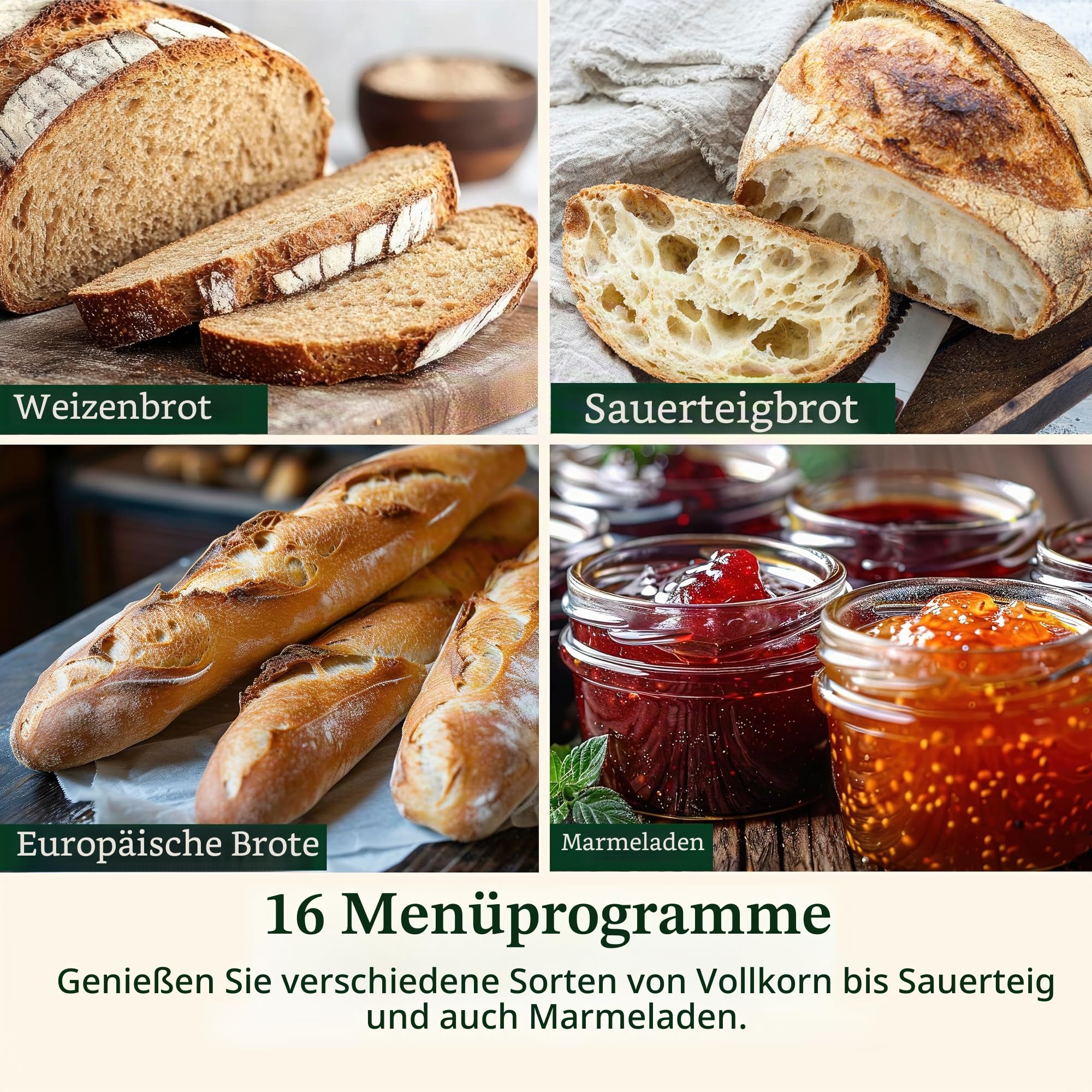 Cuisinart Brotbackmaschine, Edelstahl-Konvektionsbrotmaschine mit 16 Menüoptionen, 3 Kastengrößen bis zu 0,9 kg, 3 Krustenfarben, inklusive Messbecher, Löffel und Knethaken, CBK-210