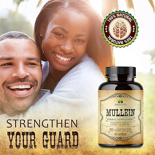 Miniatura 7 de HERBALICIOUS Extracto de hoja de gordolobo - Suplemento de Verbascum Thapsus - Promueve hierbas pulmonar, respiratorio y digestivo - Apoyo natural