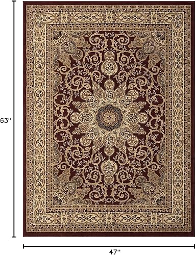 Miniatura 2 de LUXE WEAVERS Brighton Collection 1467 - Alfombra rectangular de 4 x 5 pulgadas, diseño floral oriental con medallón