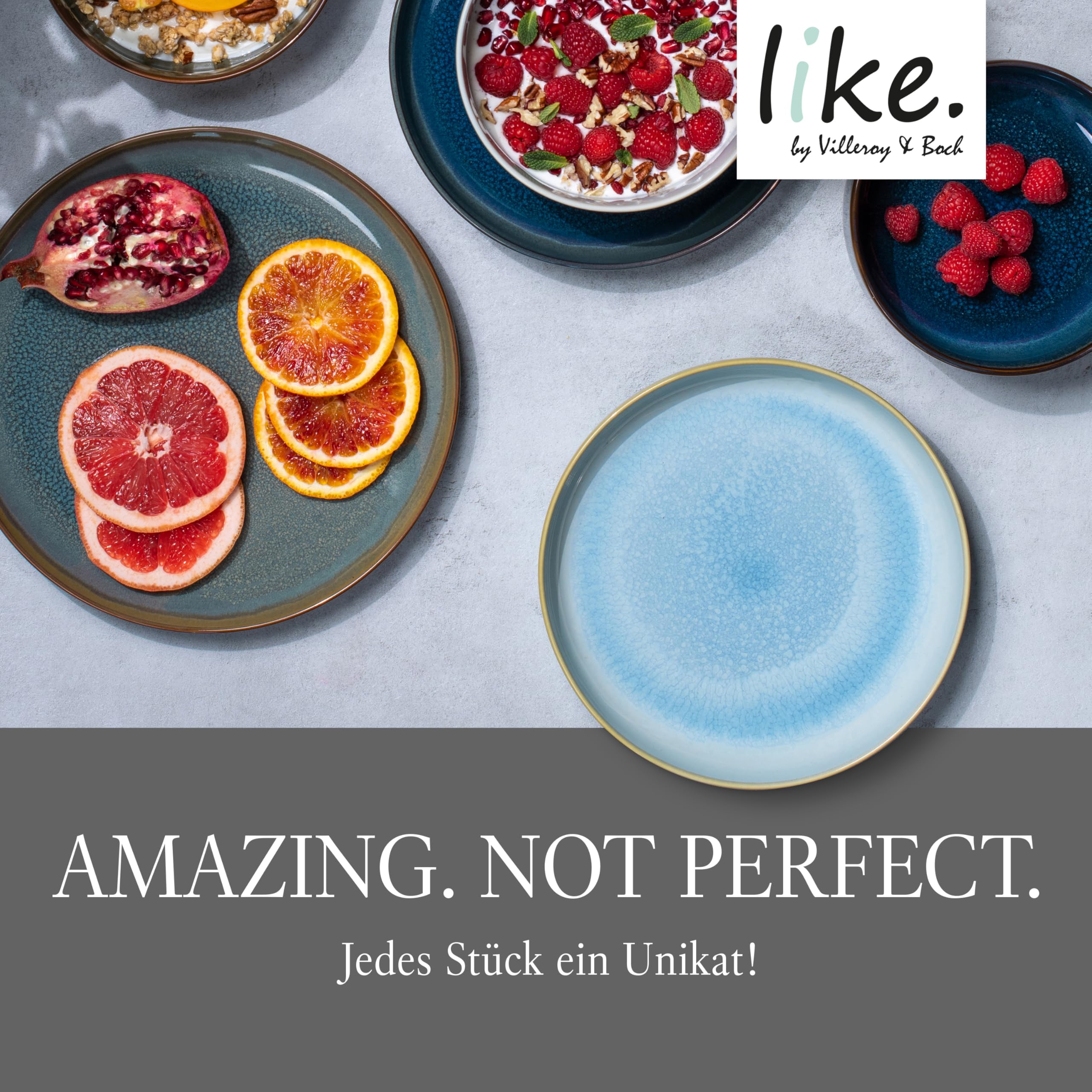 like. by Villeroy & Boch – Like Ice calice da vino set da 2 pz., vetro colorato blu ghiaccio, capacità 270ml