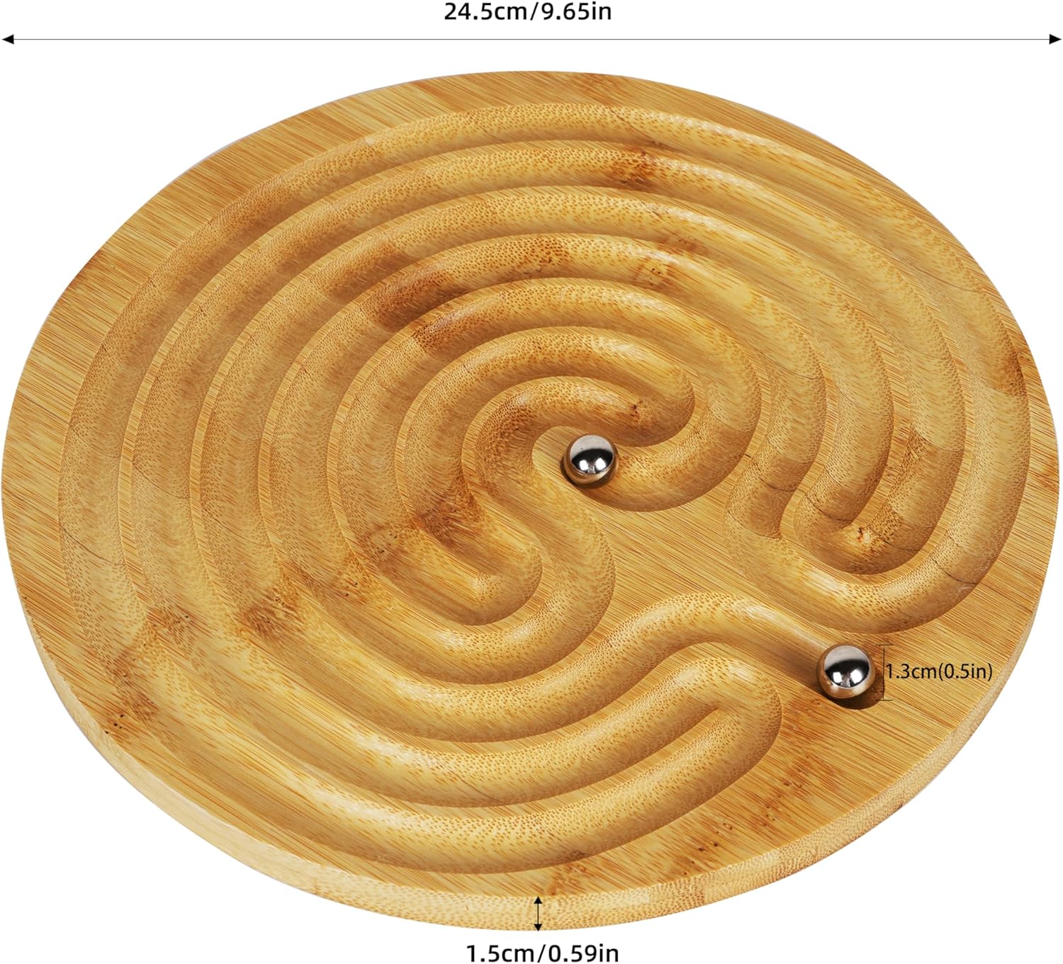TOWO Wooden 2-in-1 Solitaire and Labyrinth Game Set- Classic one Player Board Game 25cm 9.8” Marbles-Balancing & Strategy Game 2in1-Brainteaser Puzzle and Maze for 6 Years Old to Adult