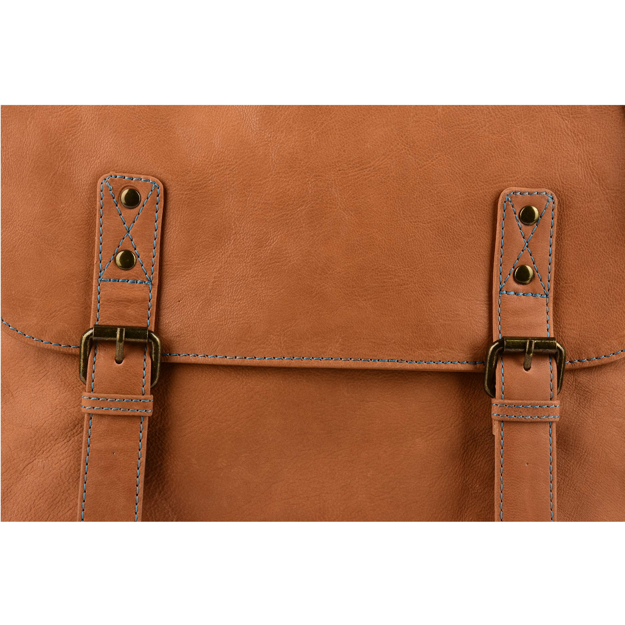 30,5 cm portatile vintage a mano in pelle messenger bag per uomo donna flap over Office Best Satchel scuola tan DIB755