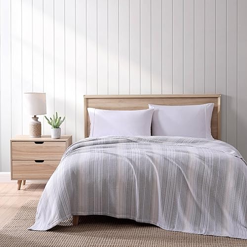 Miniatura 5 de Tommy Bahama - Manta King, ropa de cama de algodón suave, decoración ligera para el hogar para todas las estaciones (beige de la costa arenosa, King)