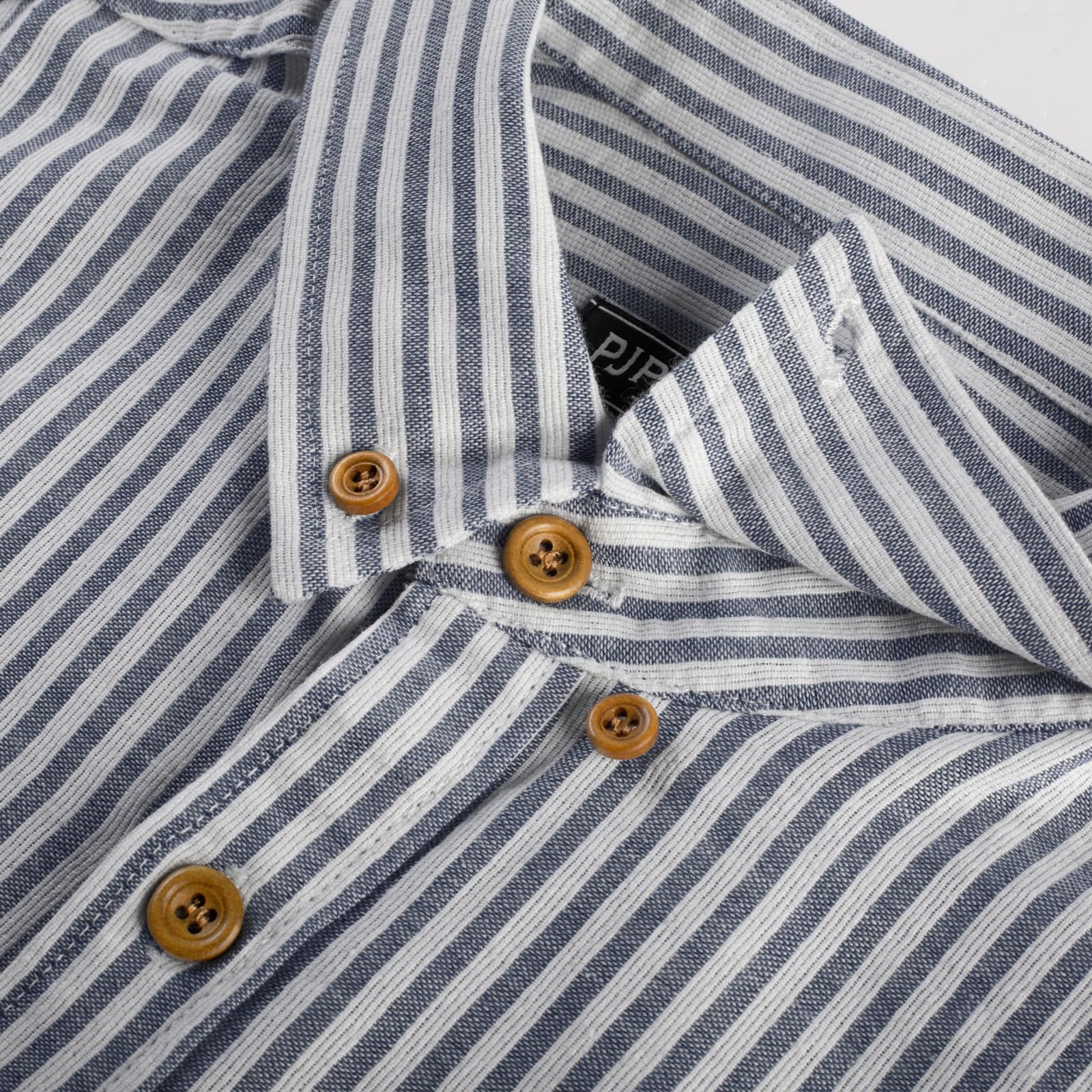 PJ PAUL JONES Herren Casual Button Down Hemd Langarm Freizeithemd Leinen Baumwolle Shirts
