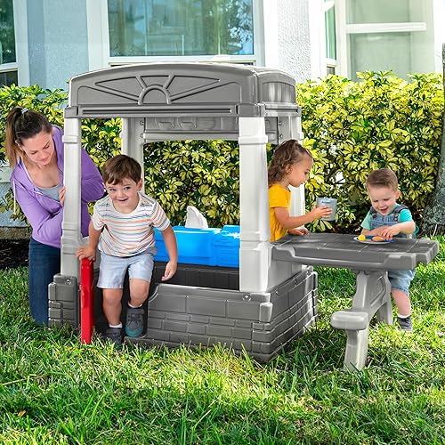 Miniatura 5 de Simplay3 Sunny Day Casa de campo para interiores o exteriores, casa de campo para niños pequeños y niños pequeños con cocina y mesa de picnic