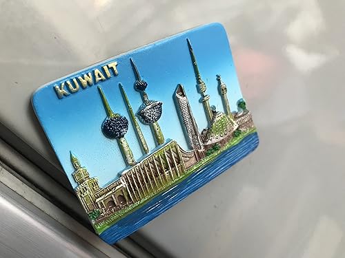 Miniatura 5 de Kuwait 3D imán de nevera viaje pegatinas recuerdos, decoración casera creativa Kuwait refrigerador imán