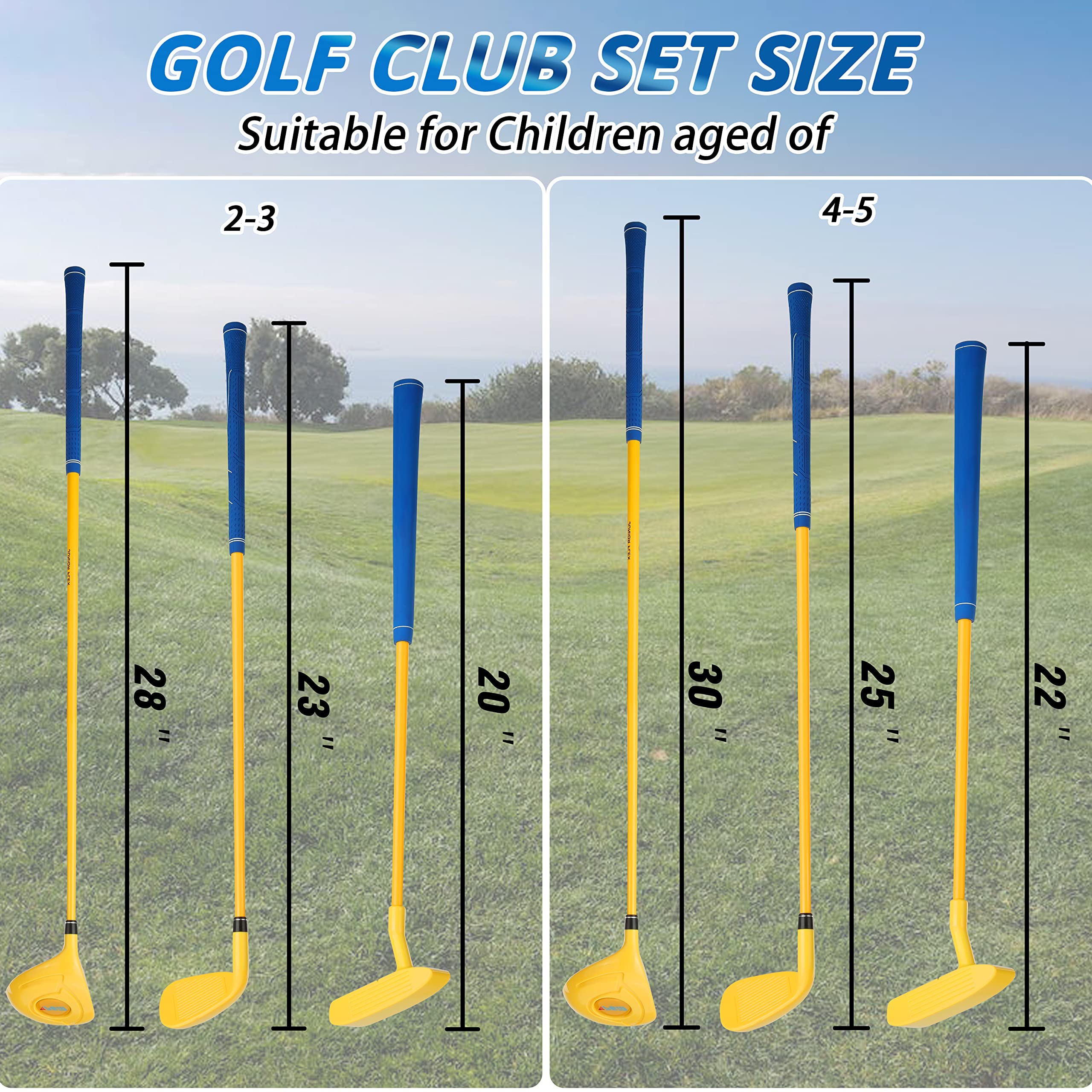 Childrens Golf Club Set Can Hit Real Balls, Includes