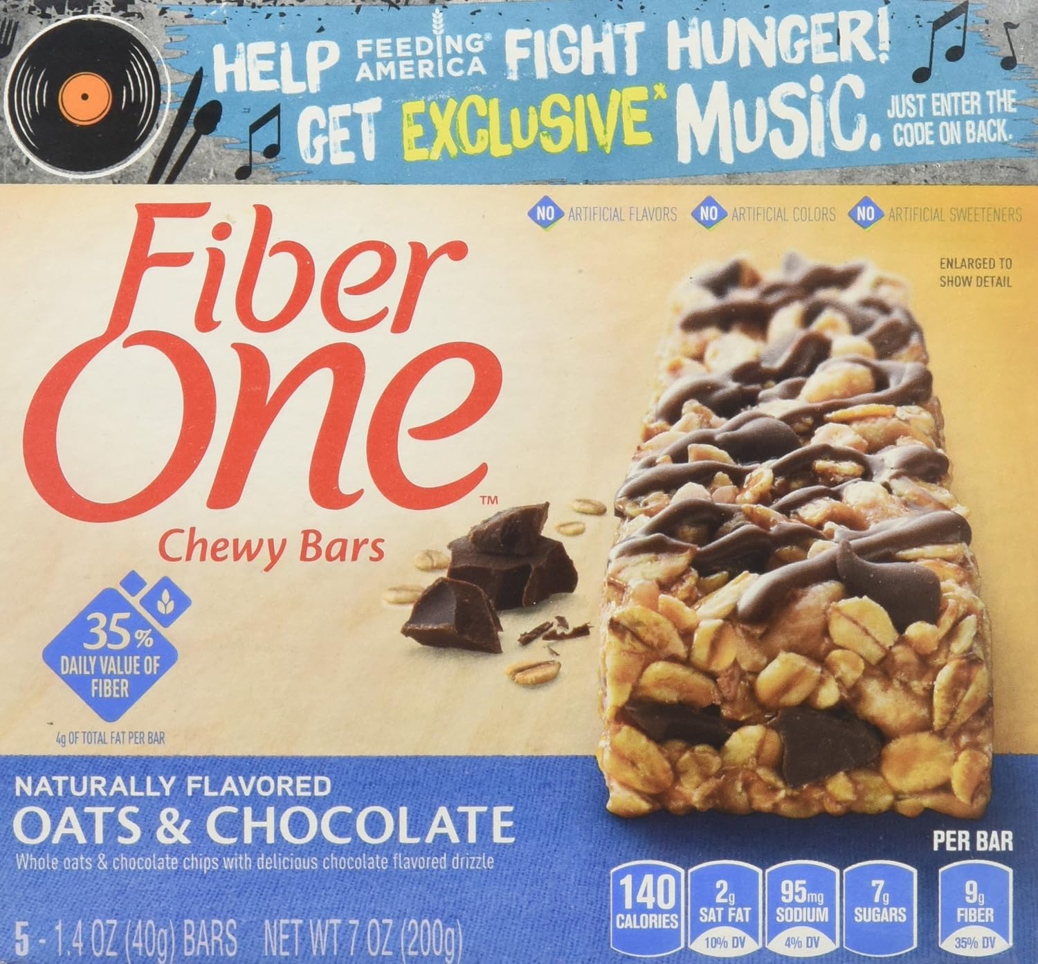 General Mills Fiber One Granola Bar, Oat and Chocolate, 7