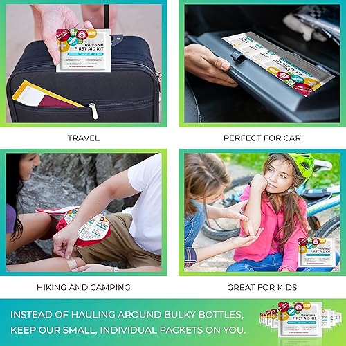 Miniatura 5 de Kit de primeros auxilios portátil de tamaño de viaje, perfecto para el hogar, oficina, automóvil, escuela, negocios, viajes, senderismo, universidad