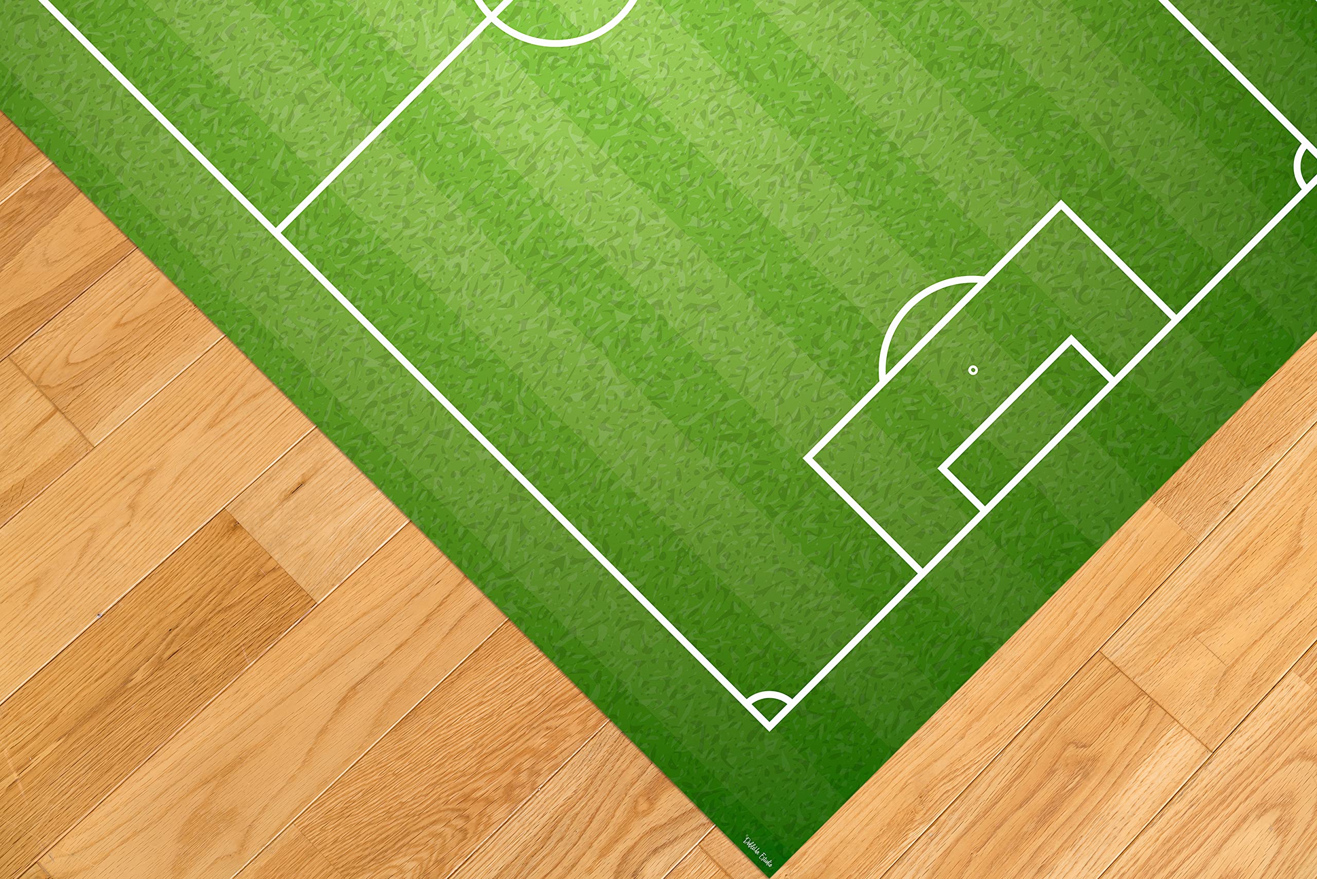 DobleUve Estudio Alfombra Vinílica Infantil Campo de Fútbol | 160x100 cm | Lavable | Grande | Suelo Vinilo