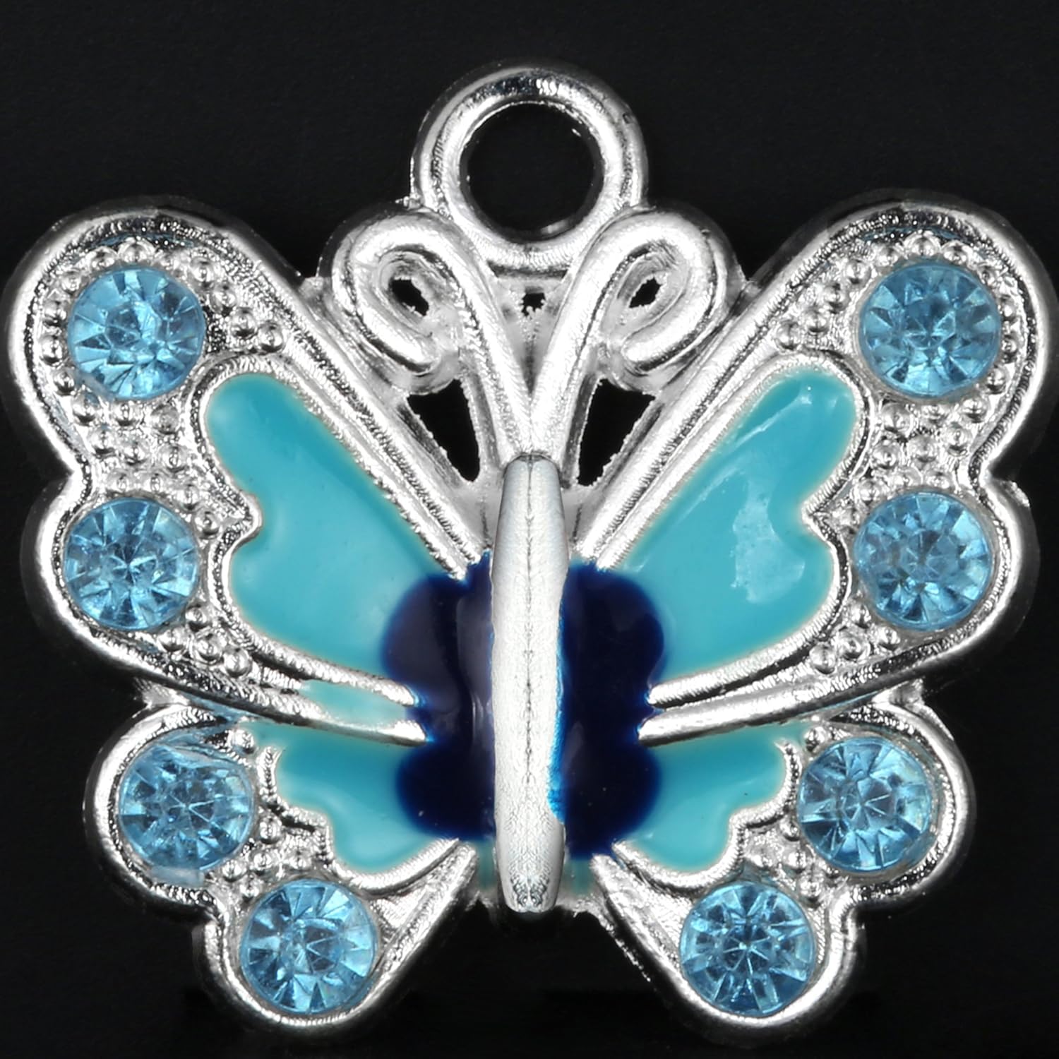 RUBYCA Silver Plated Butterfly Enamel Charm Beads Pendants for Jewelry Making DIY - Image 2