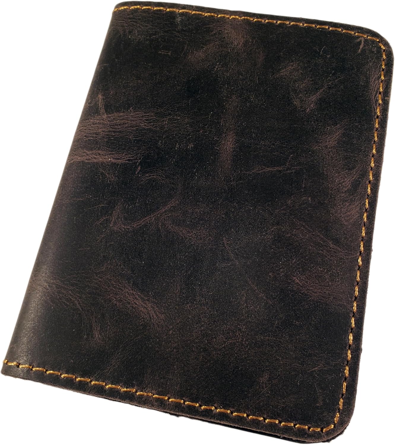 Rustic Ridge Leather Refillable Leather Pocket Notebook - Mini Composition Cover - Fits Standard 4.5 x 3.25 Mini Composition Book (Dark Brown)