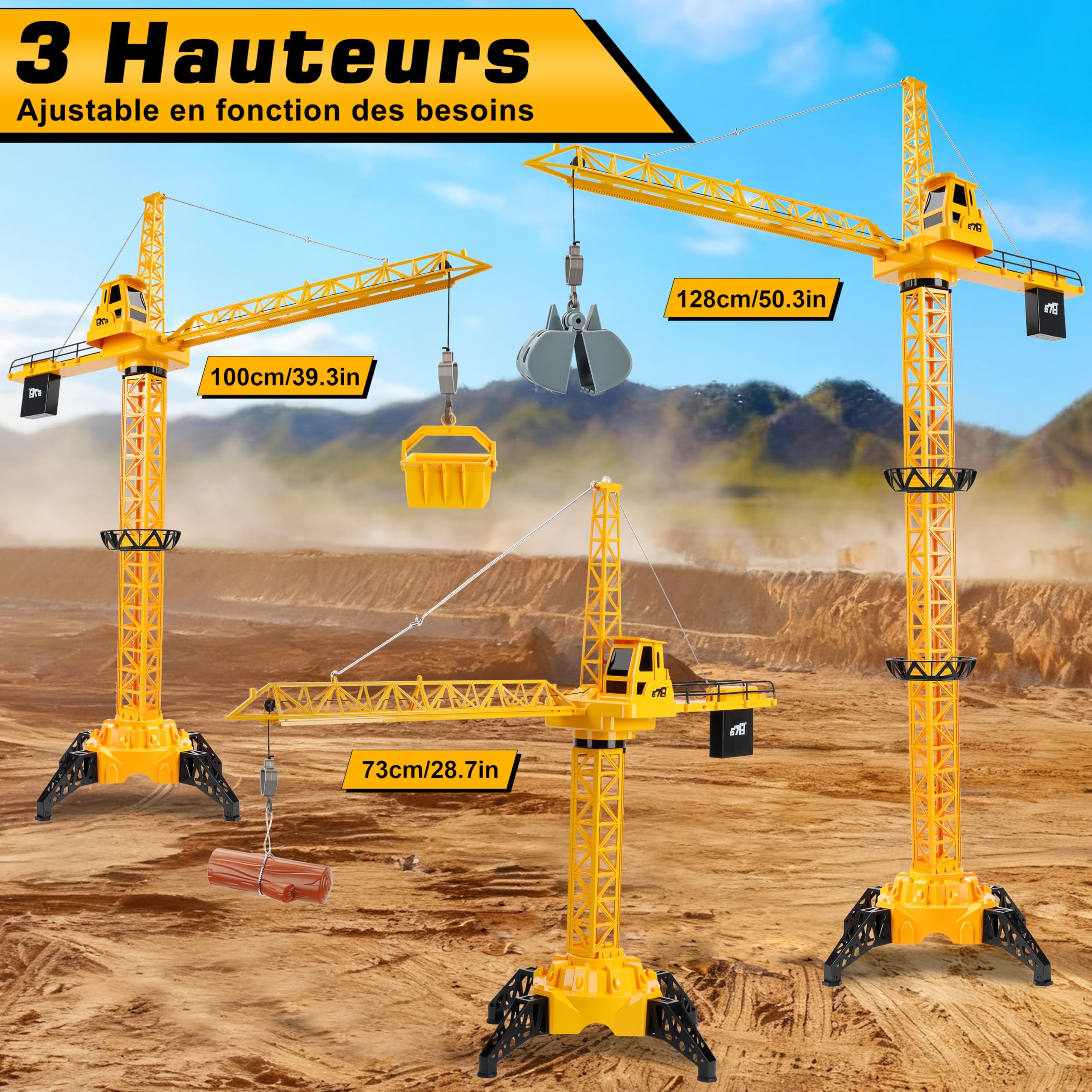 JONRRYIN 2.4GHz Grue Telecommandée RC Grue Enfant