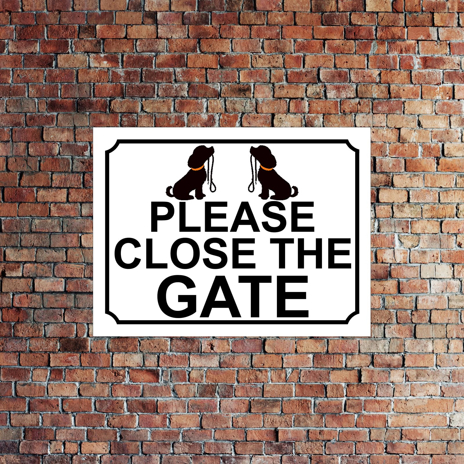 PLEASE CLOSE THE GATE DOG WITH LEAD THEME METAL SIGN 267MM X 200MM (141H1L) LARGE 10" X 8" - Image 4