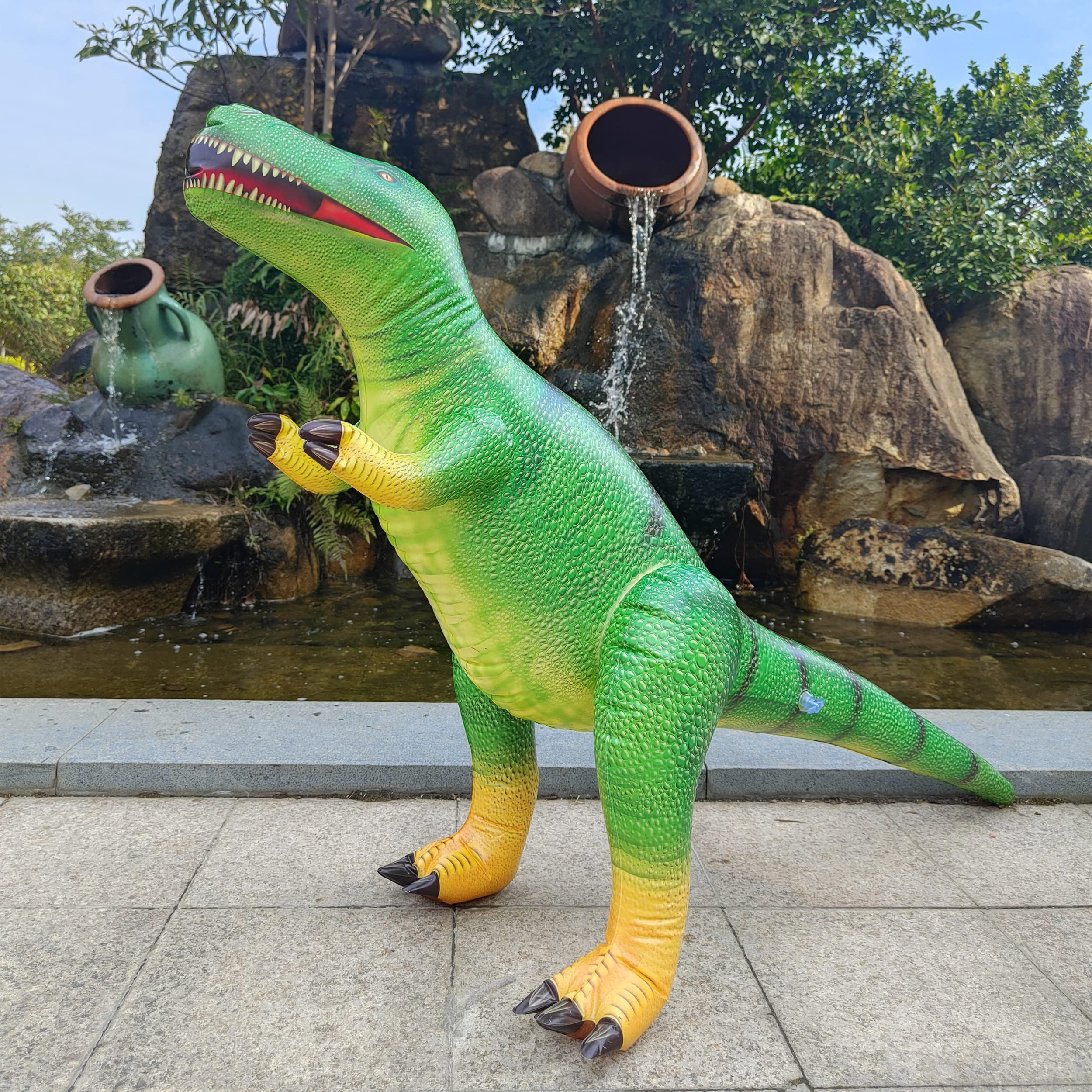 ZQ48”L Tyrannosaurus Rex Dinosaur Inflatable Party Decorations Blow Up Dinosaur Decorations for Jurassic Party Baby Shower Pool Party Gifts for Kids Adults Boys Girls