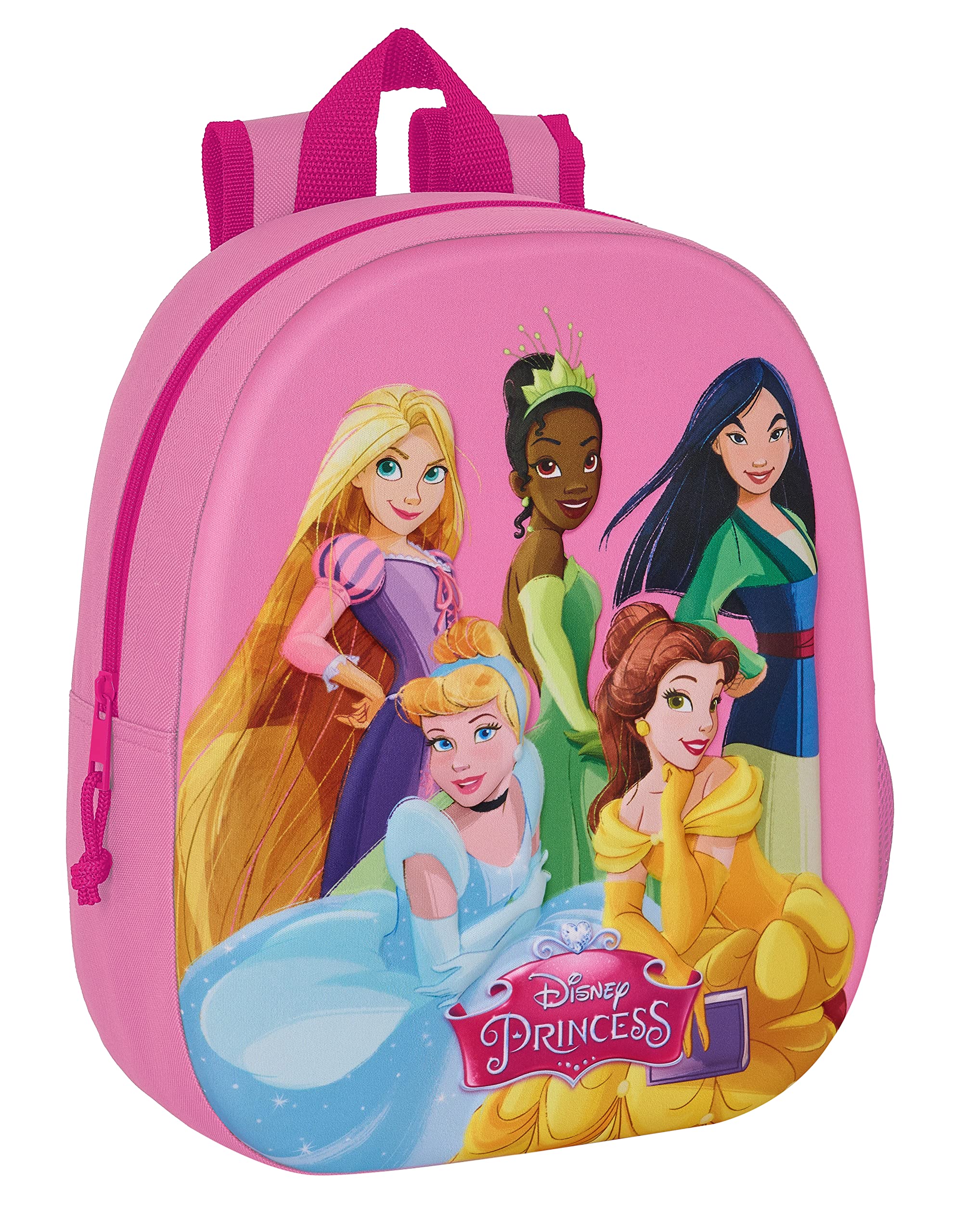 Safta M890a PRINCESAS DISNEY - Mochila Escolar, con Diseño 3D, Adaptable a Carro, Ideal para Niños de Diferentes Edades, Cómoda y Versátil, Calidad y Resistencia, 27x10x33 Unisex niños (Pack de 1)