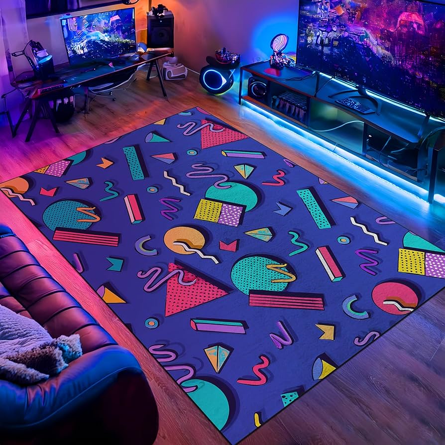 Amazon.com: Geometric Shapes Arcade Area Rugs, Arcade Bar
