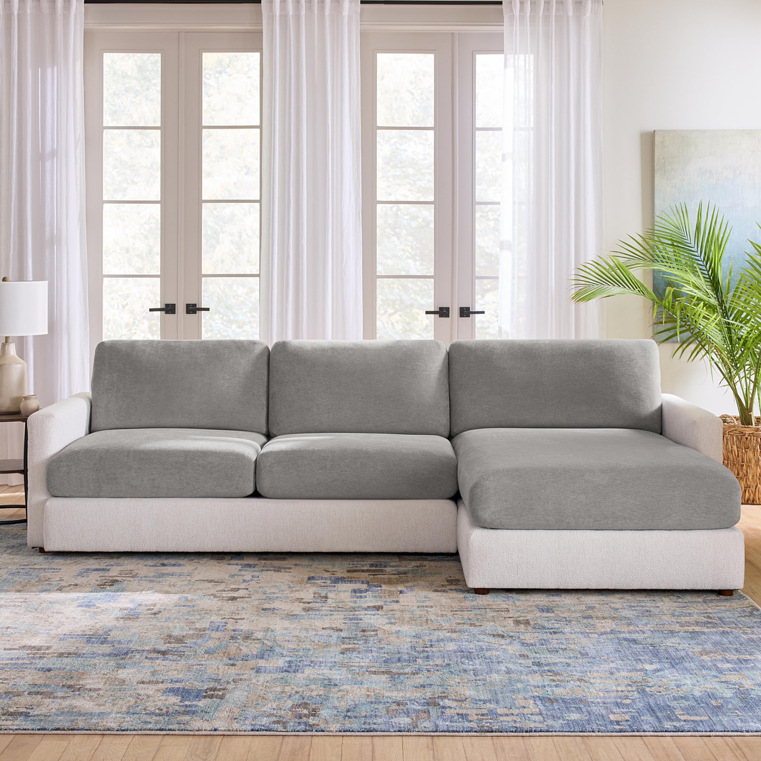 Amazon.com: SureFit Cedar Stretch Texture Sectional Slipcovers