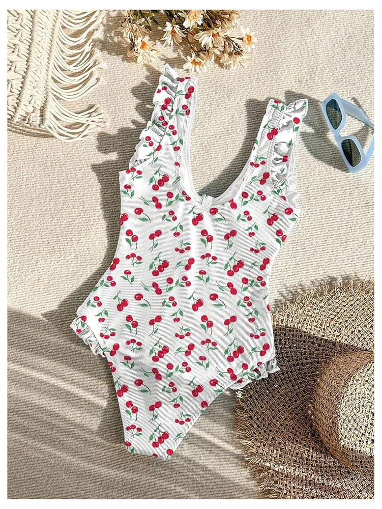 Treat ürself cherry one-piece swimwear Cherry Charm Double X One Piece – freestyleswimwear