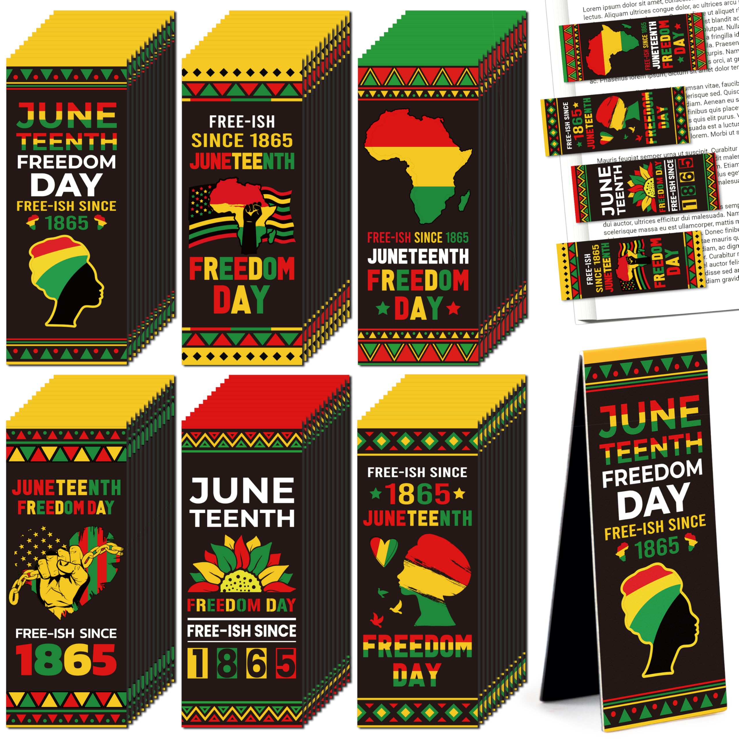 Haooryx Juneteenth Magnetic Book Marks - Black History Month Magnetic Bookmarks Book Reading Lovers Accessories Page Marker Clip African American BHM