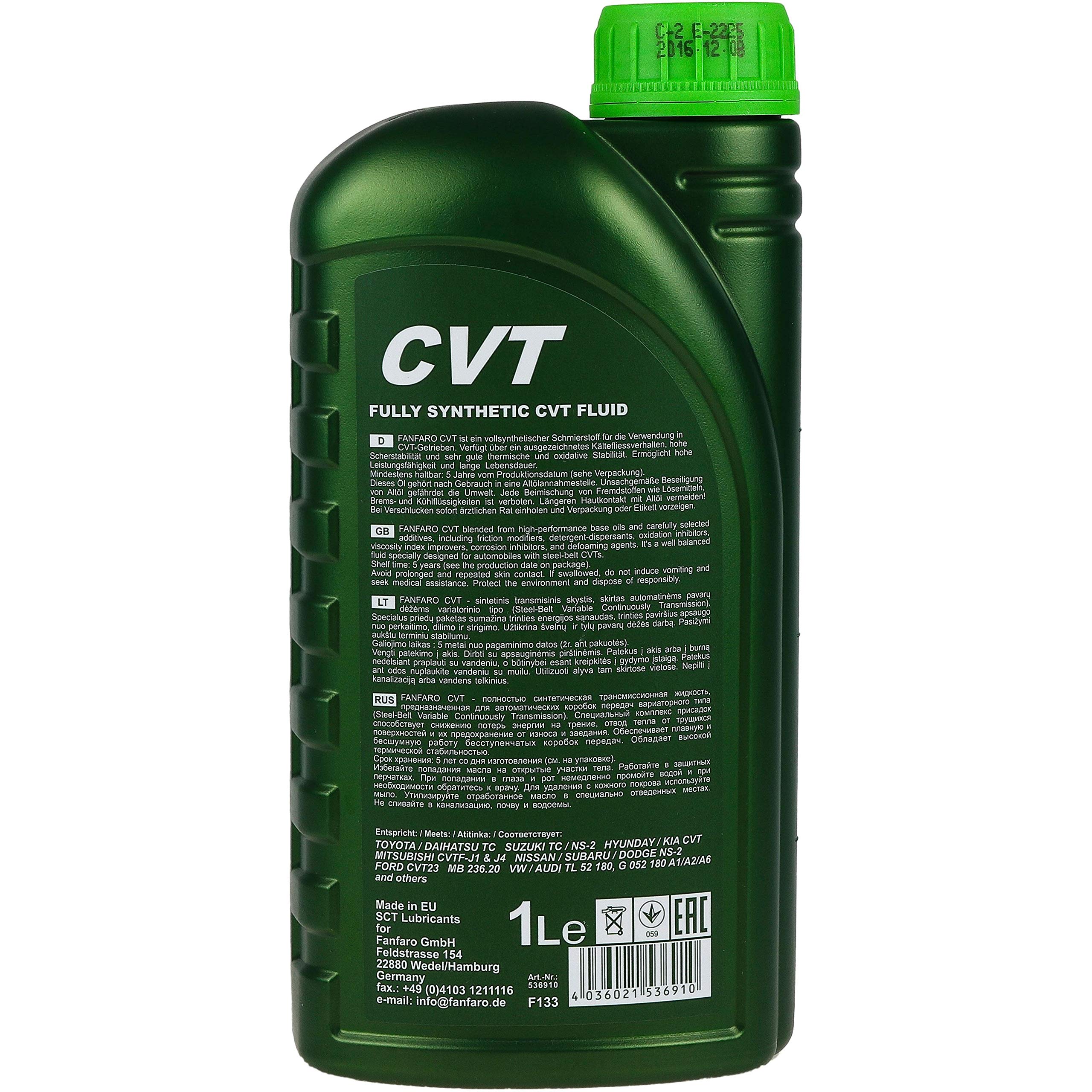 Set 85472191 FF8601-1 7x1 Liter Original FANFARO Automatikgetriebeöl CVT Automatic Gear Oil Öl