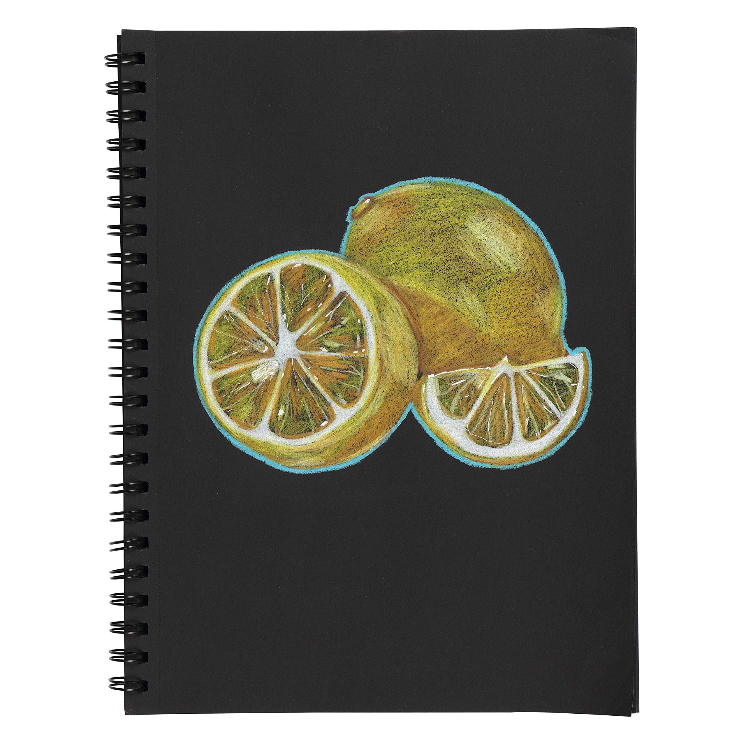 Creative Mark Bloc média noir Midnight - Reliure à spirale - 50 feuilles - 120 g/m² - Pour écrire, peindre, dessiner, peintures opaques - 22,9 x 30,5 cm
