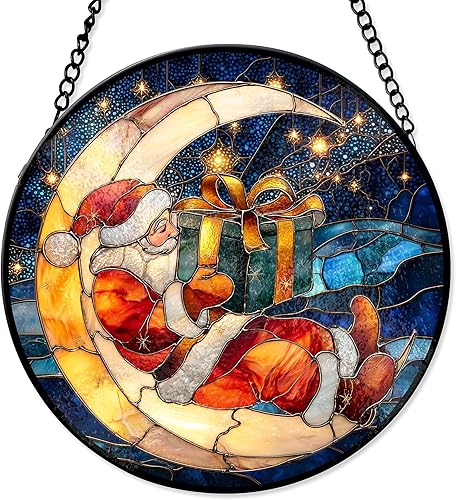 Miniatura 13 de 7.8'' Atrapasoles de Ojo Maligno de Vidrio Manchado para Colgar en Ventanas, Decoración Protectora, Adorno de Vidrio para Hogar, Pared, Habitación