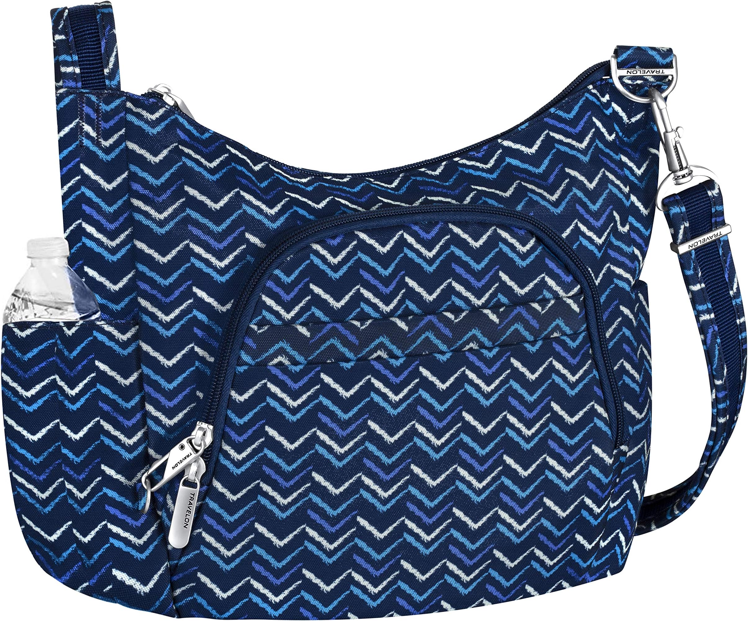 Travelon Anti-theft Classic Crossbody Bucket Bag, A V Stripe, One Size, Crossbody