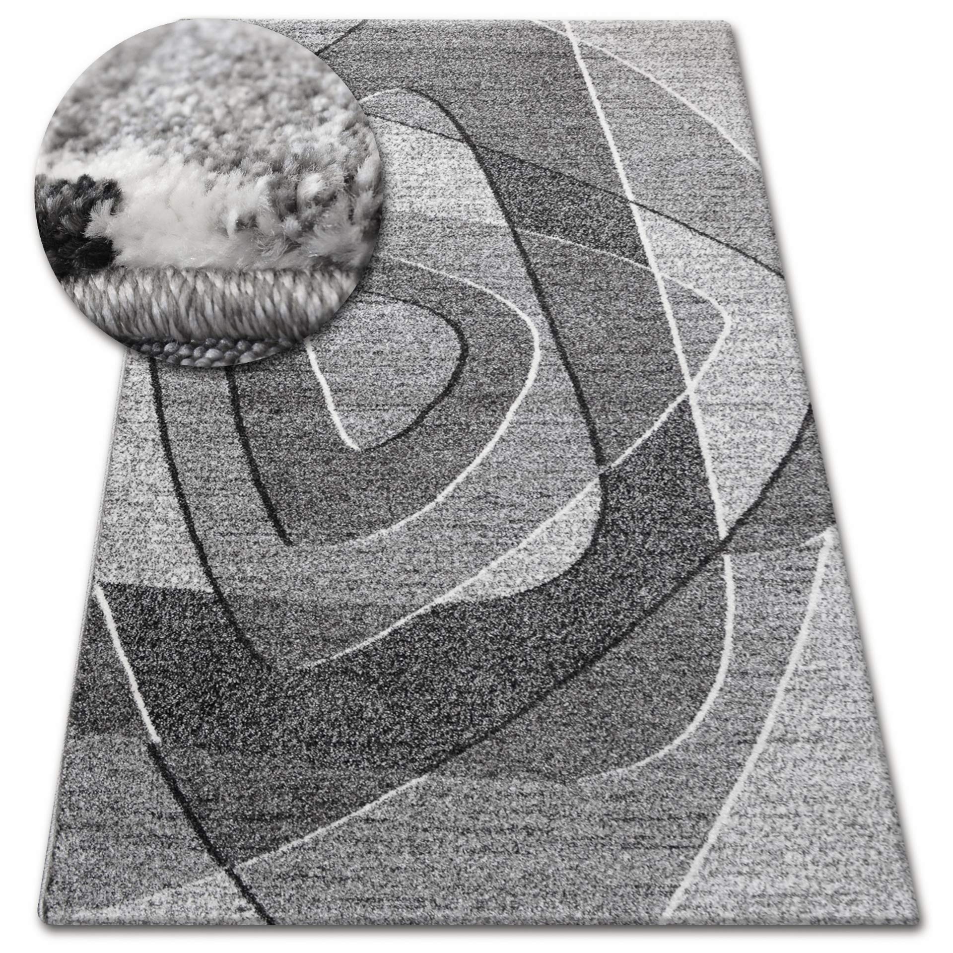 Tapis facile à nettoyer Shadow 8594 blanc vizon 80x150